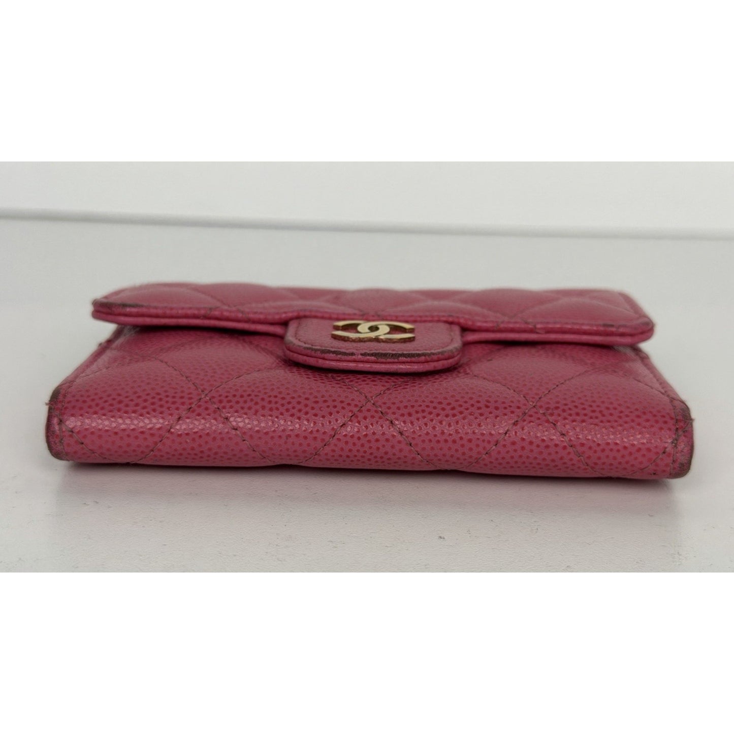 Chanel Caviar Pink Quilted Leather Flap Card Holder Wallet 2018-2019