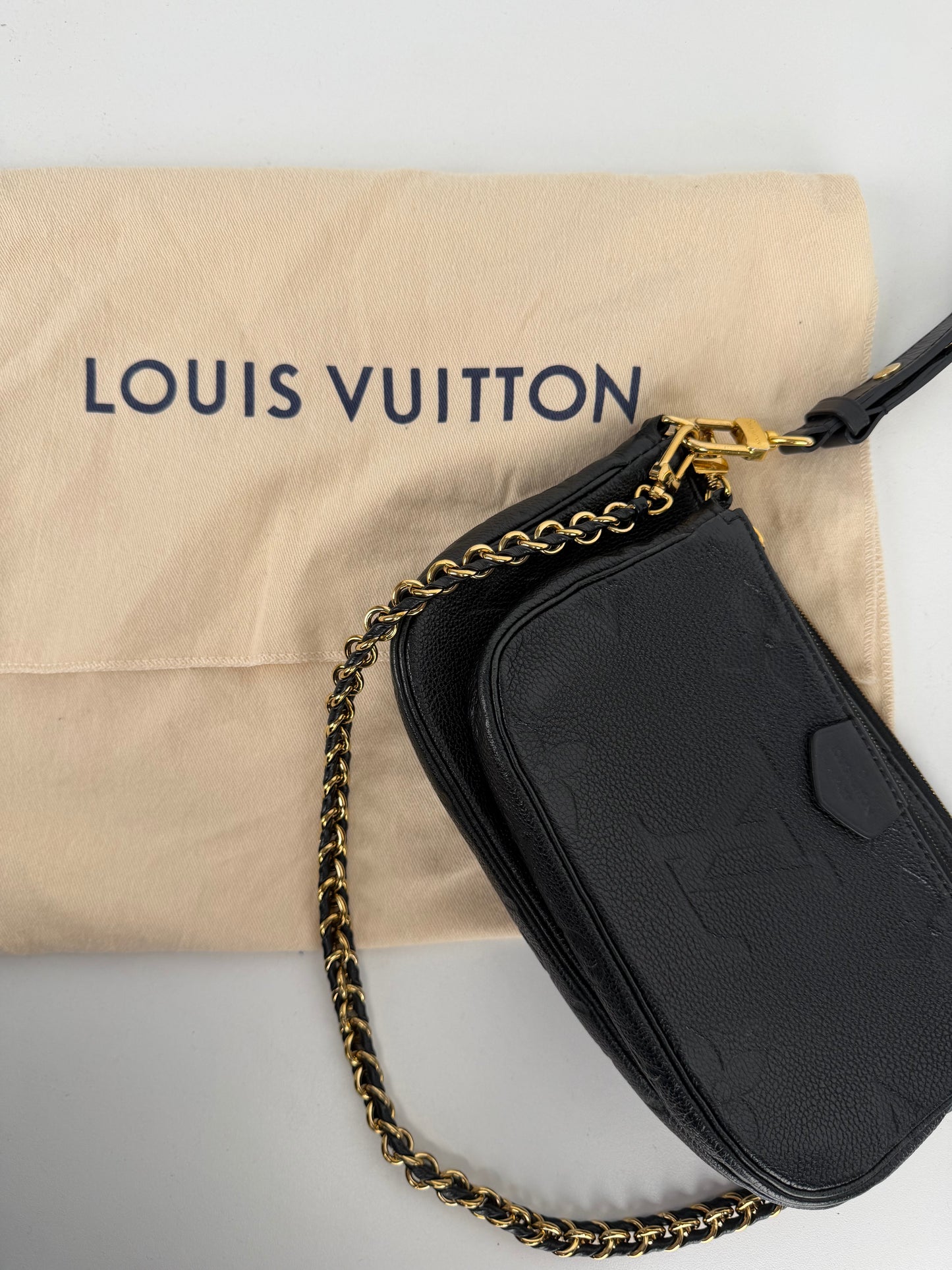 Louis Vuitton Multi Pochette Bag in Black Monogram Empreinte Leather NFC C-9