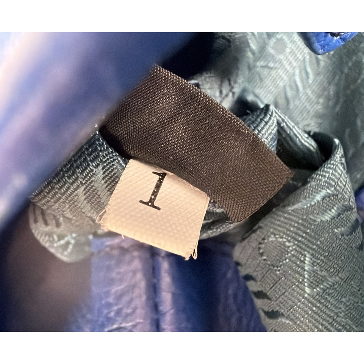 Prada Tessuto Convertible Small Tote Shoulder Bag in Blue Nylon&Saffiano S10
