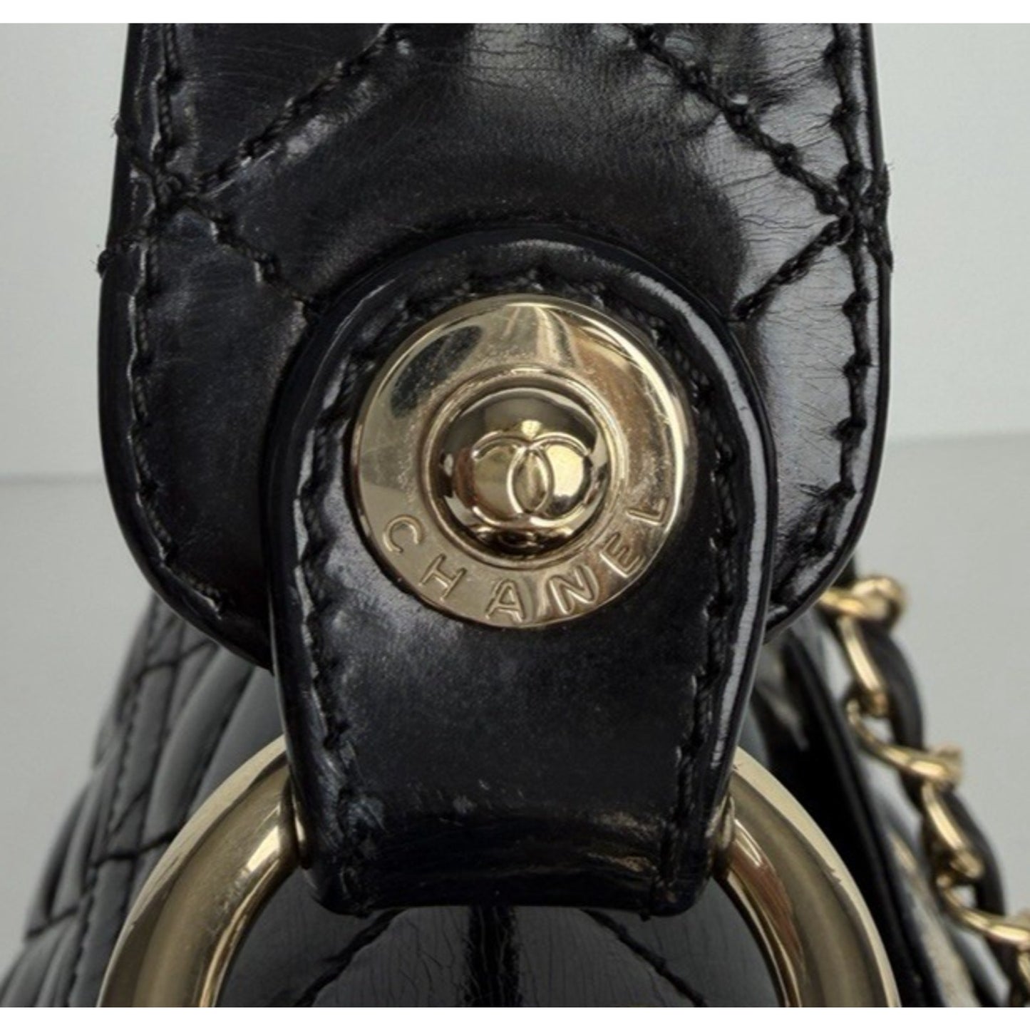 Chanel Mademoiselle Kelly Flap Bag in Black Quilted Patent Leather 2009 B5