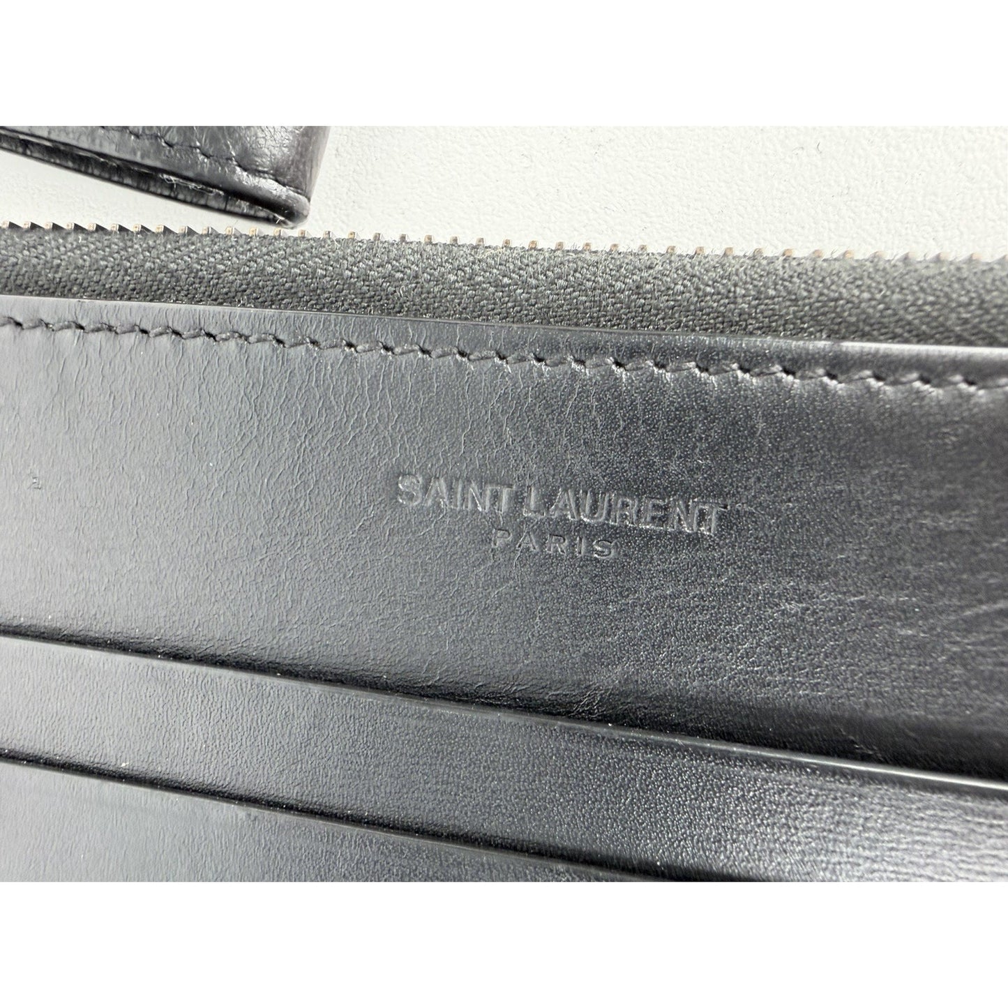 Saint Laurent Black Leather Clutch Bag or iPad Case S11