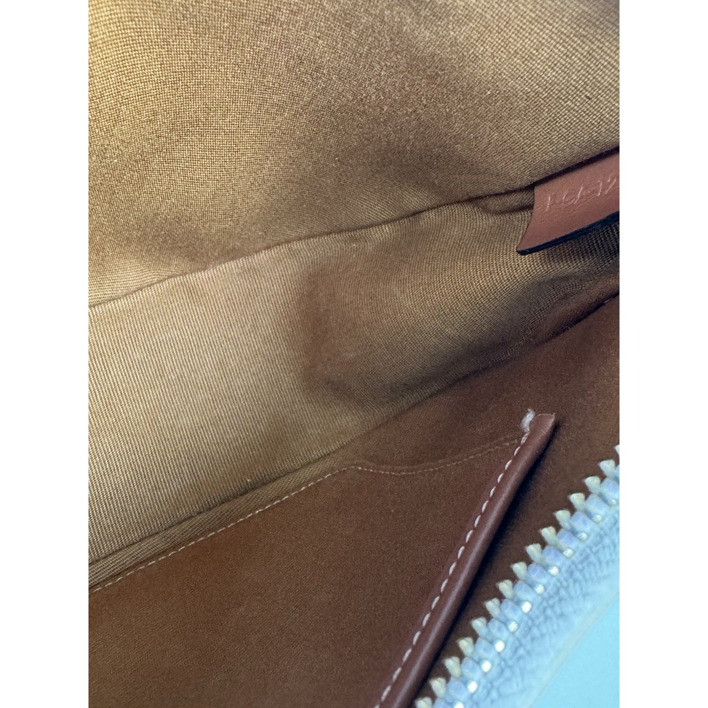 CELINE Canvas Calfskin Ava Triomphe Shoulder Bag White C-1