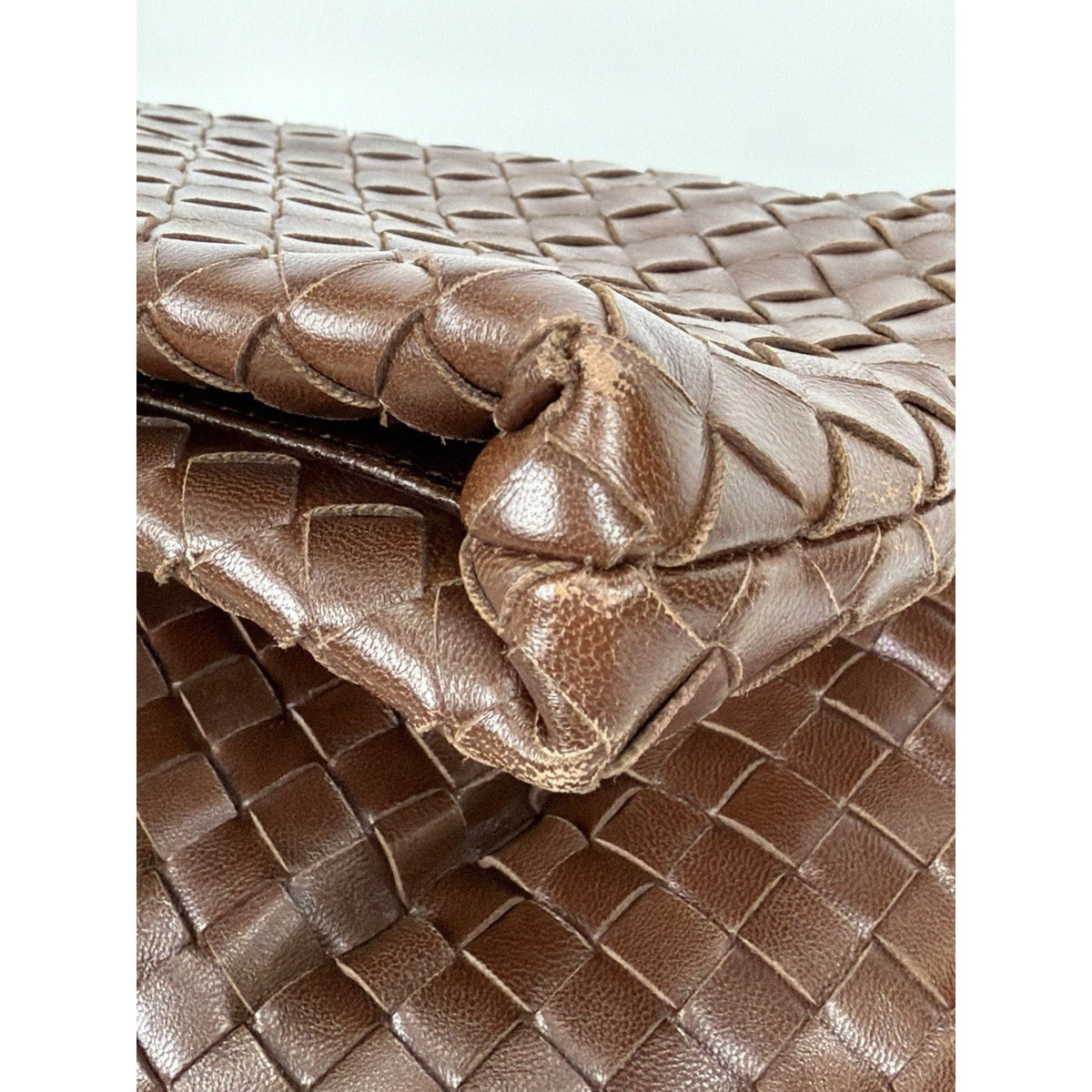 Bottega Veneta The Fold Crossbody Bag in Brown Intrecciato Leather C5