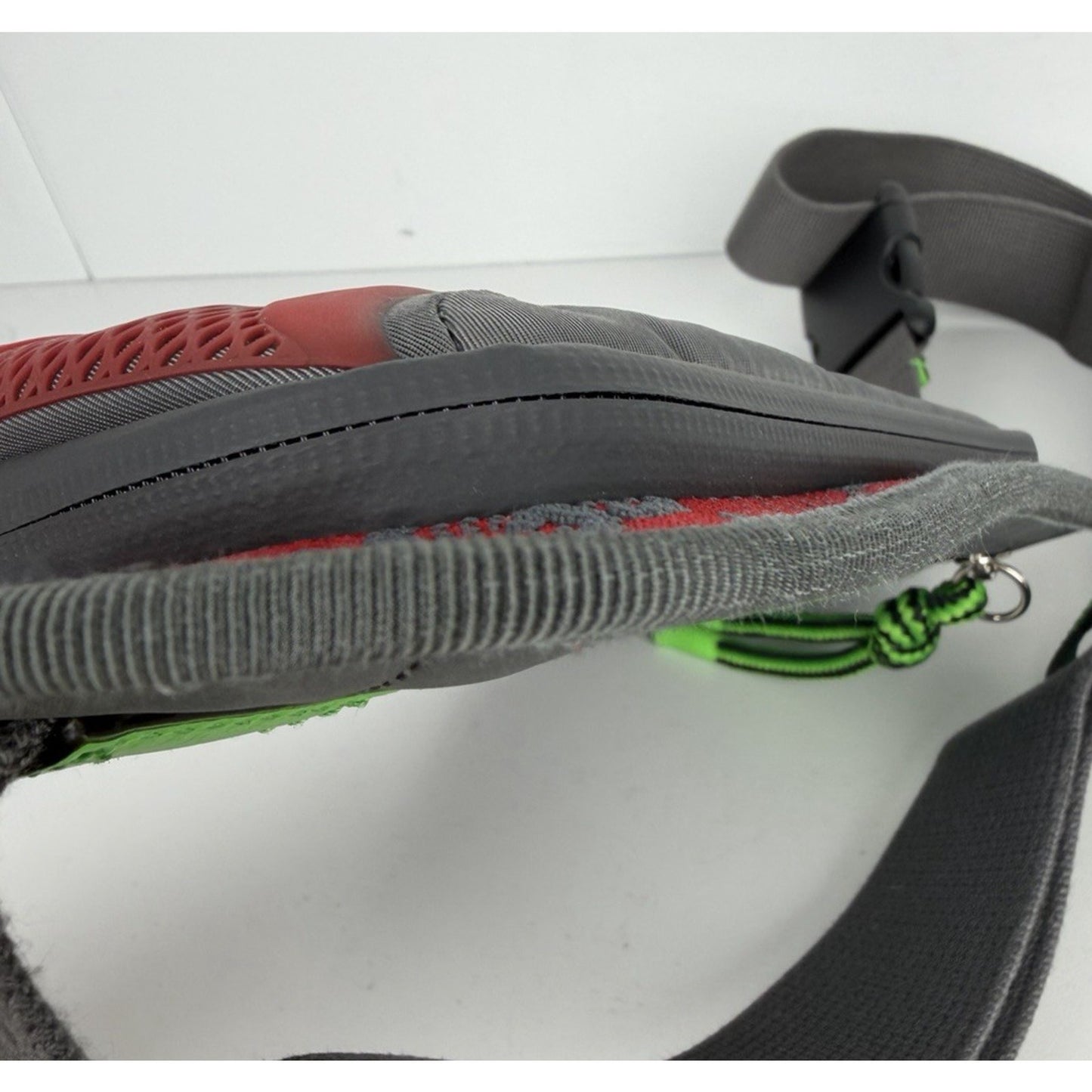 Gucci GG Jersey Nylon and Rubber Belt Bag in Red/Grey/Neon S19