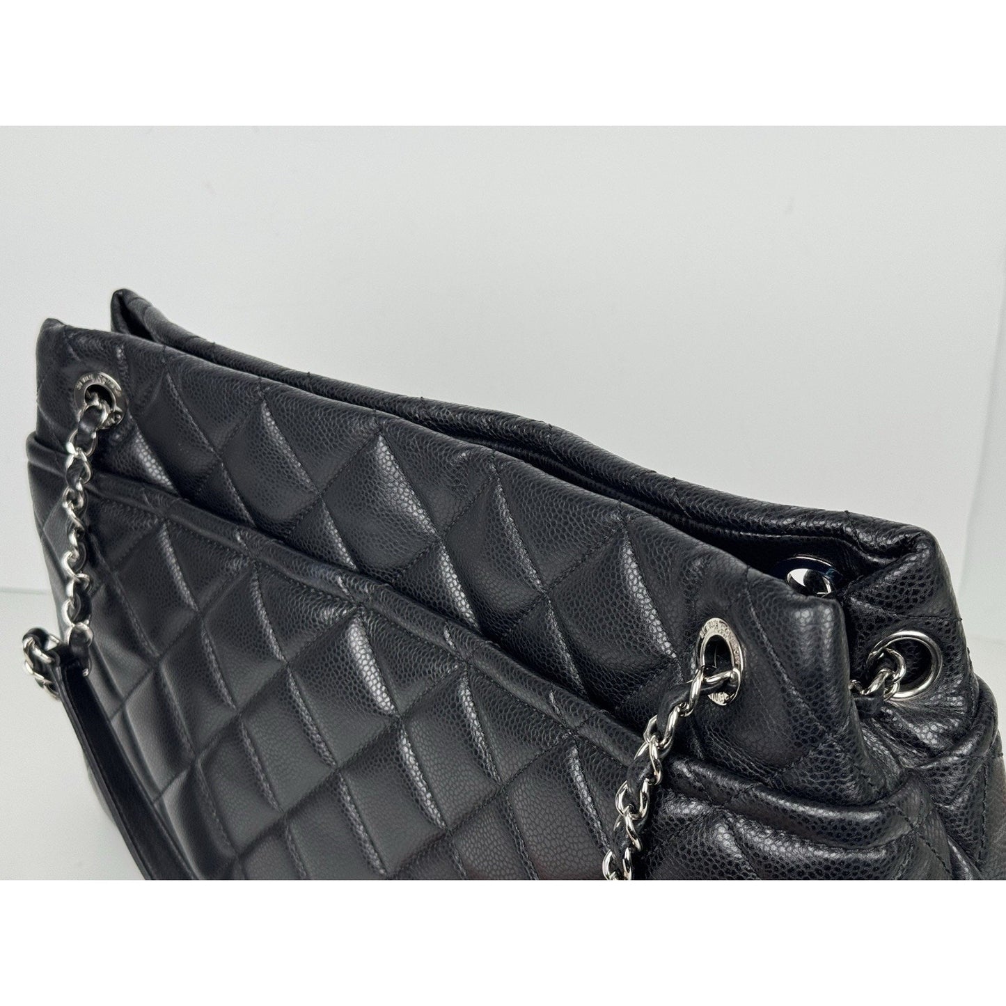 Chanel Timeless CC Soft Tote Bag in Black Quilted Caviar Leather (2012) B-6
