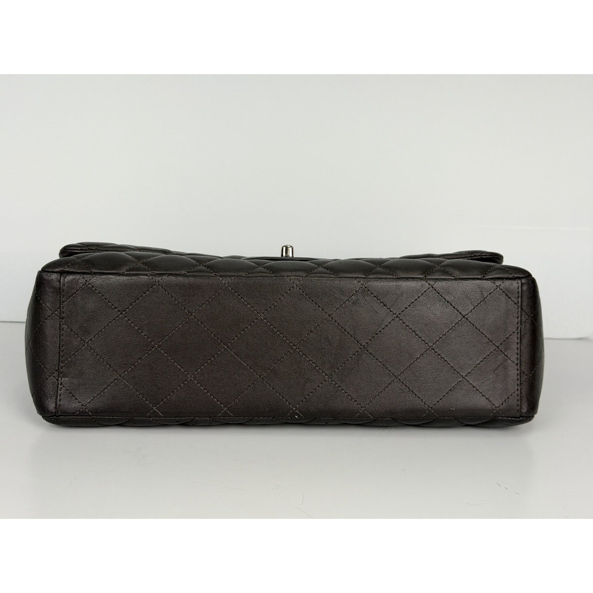 Chanel Classic Flap Bag Maxi in Metallic Dark Grey Quilted Leather 2009-2010 F-3