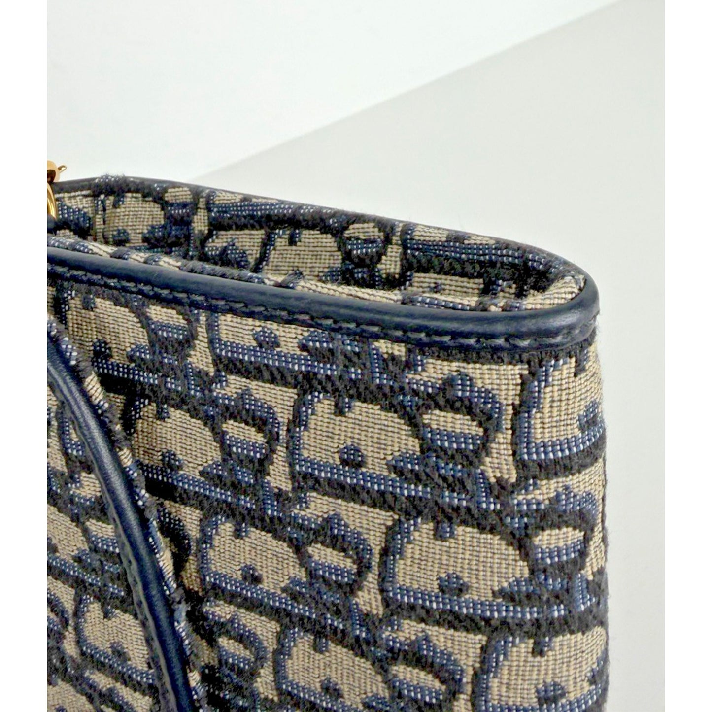 Christian Dior Oblique Jacquard Bobby East-West Chain Clutch Bag in Blue 2023 C6