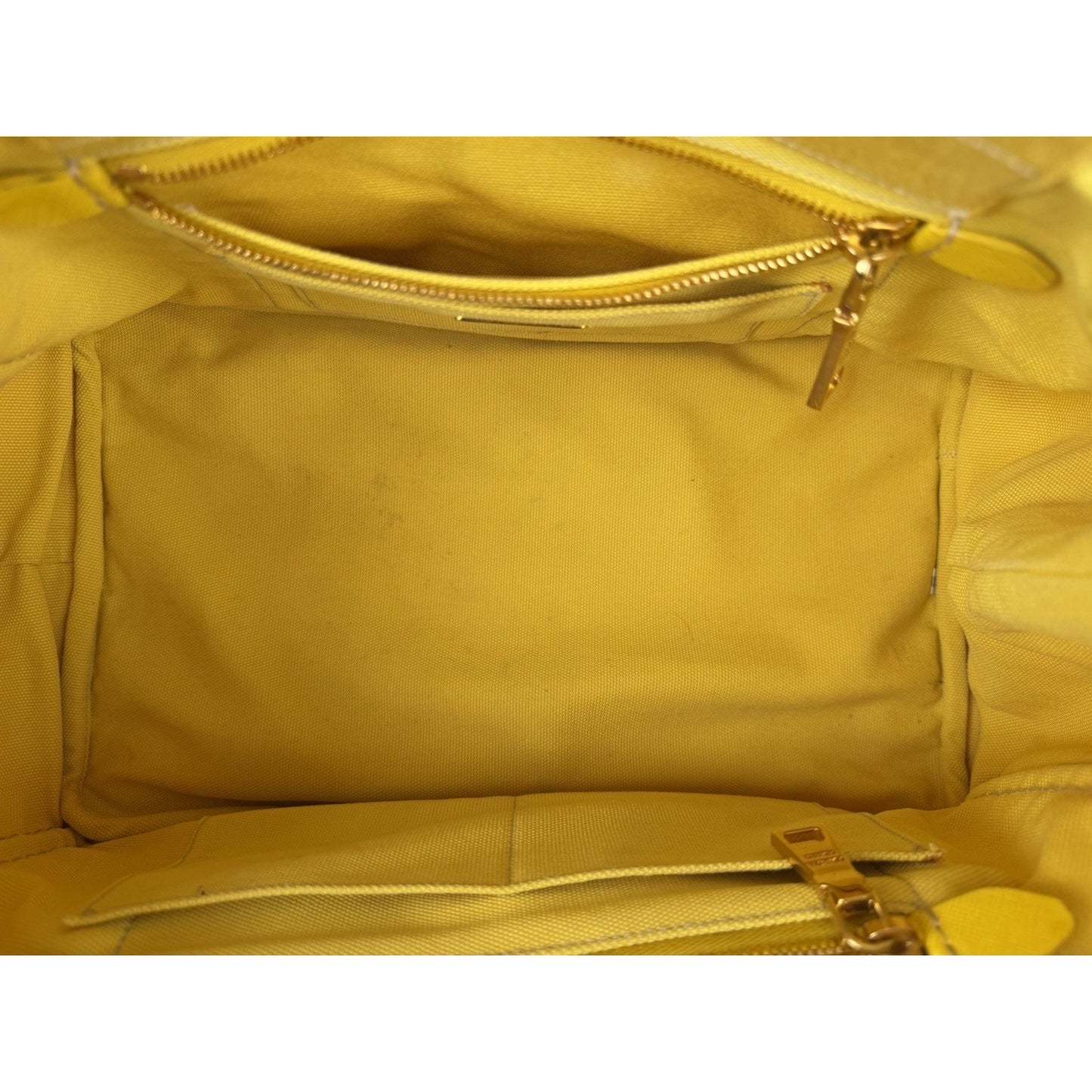Prada Canapa Tote Bag Large in Yellow Canvas with Black Logo S-12