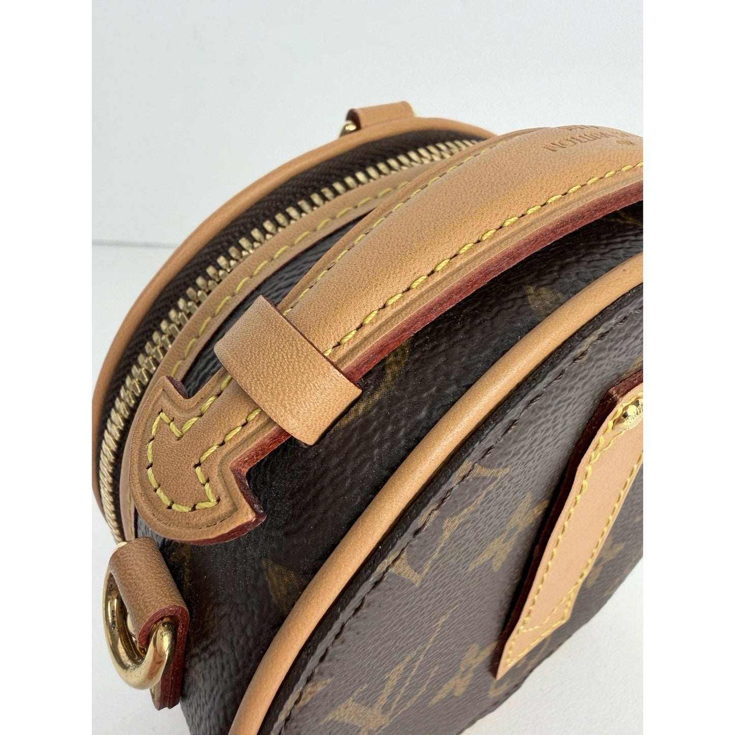 Louis Vuitton Mini Boite Chapeau Monogram Coated Canvas&Leather Name Tag NFC B5