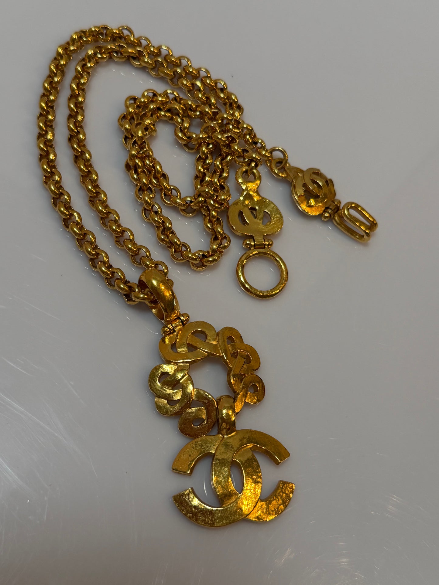 Chanel Vintage CC Logo Pendant Necklace