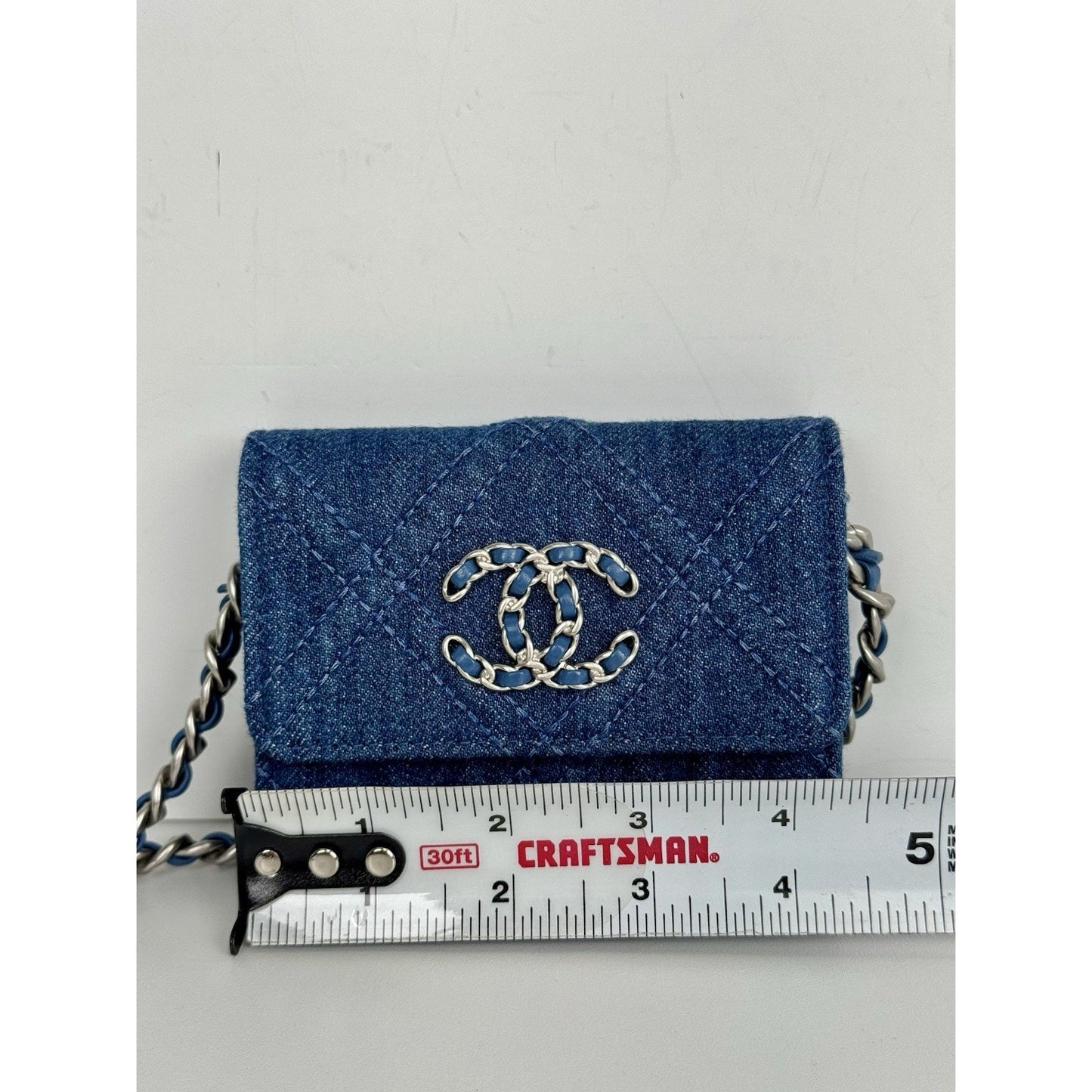 Chanel Denim 19 Wallet on Chain Crossbody Bag (2021)