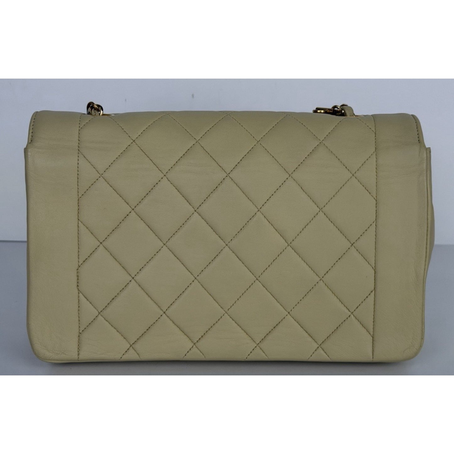 Chanel Vintage Medium Diana Flap Bag in Light Beige Lambskin Leather C6