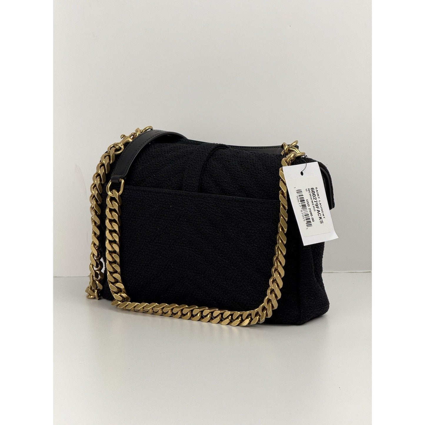 Saint Laurent College Medium Shoulder Bag in Quilted Tweed