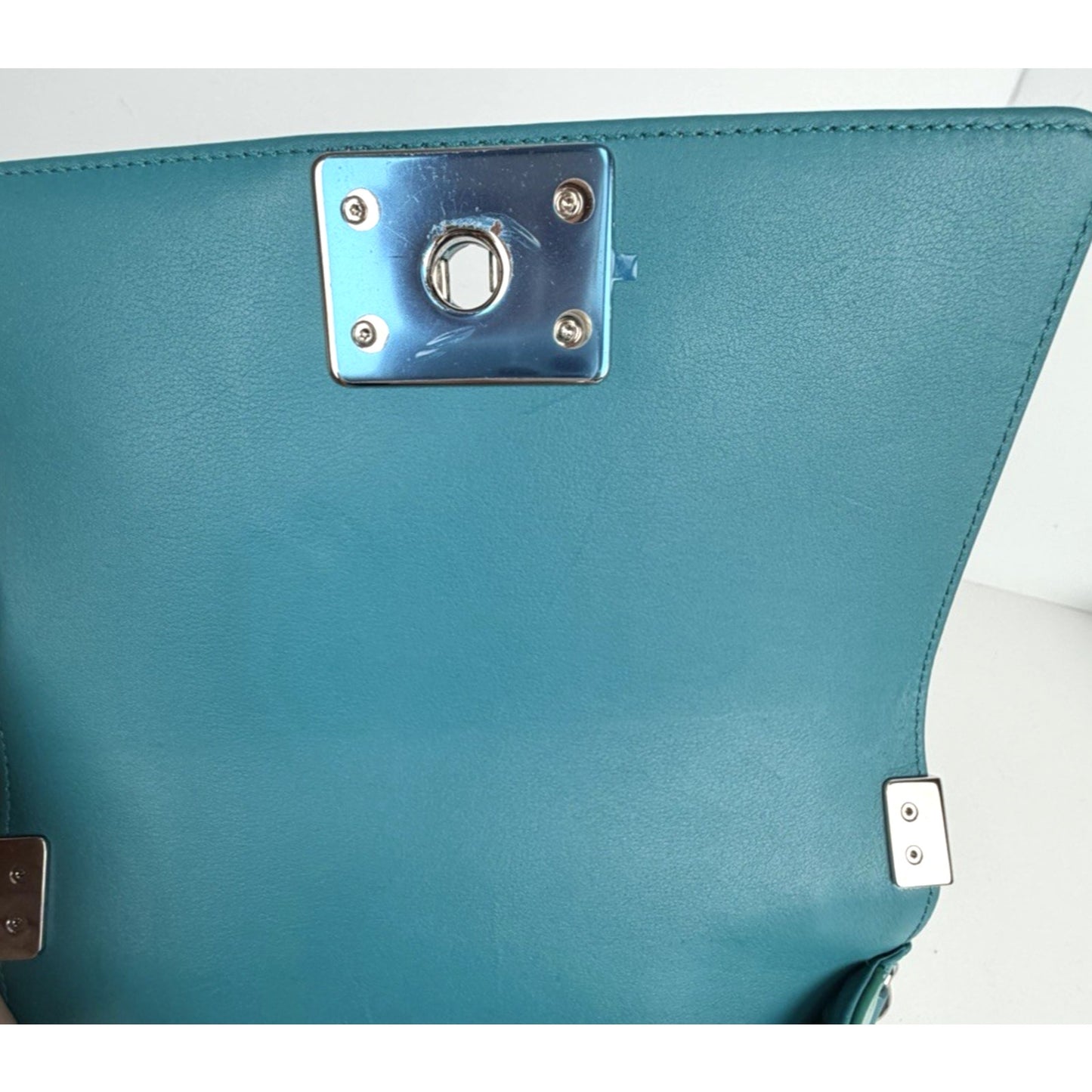 Chanel Boy Small Bag Crafted From Glossy Quilted Green Calfskin Leather 2015 E-3