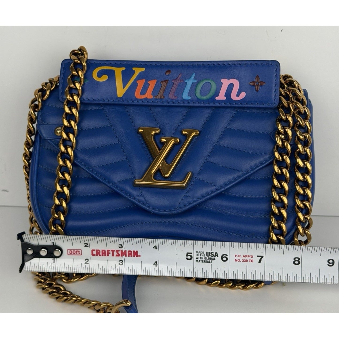 Louis Vuitton New Wave Chain Bag PM Blue Neon Colorful "Vuitton" 2019 F1