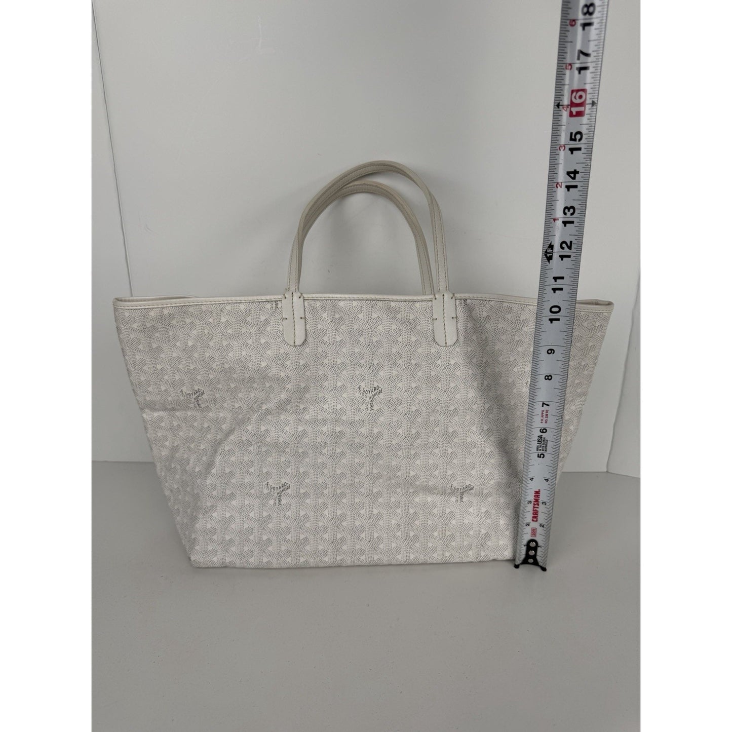 Goyard Saint Louis PM Tote Bag in White Goayrdine Coated Canvas B-2