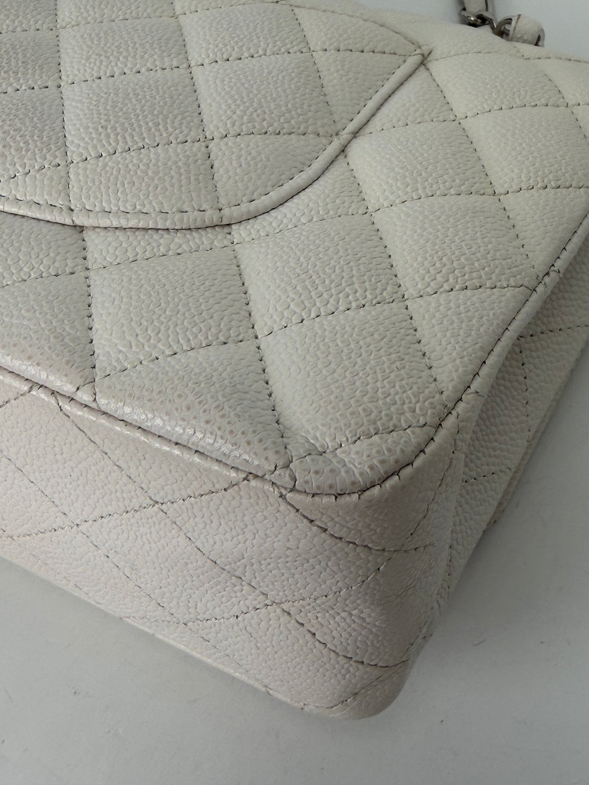 Chanel Caviar Quilted Medium Double Flap Bag in White 2020 D-6