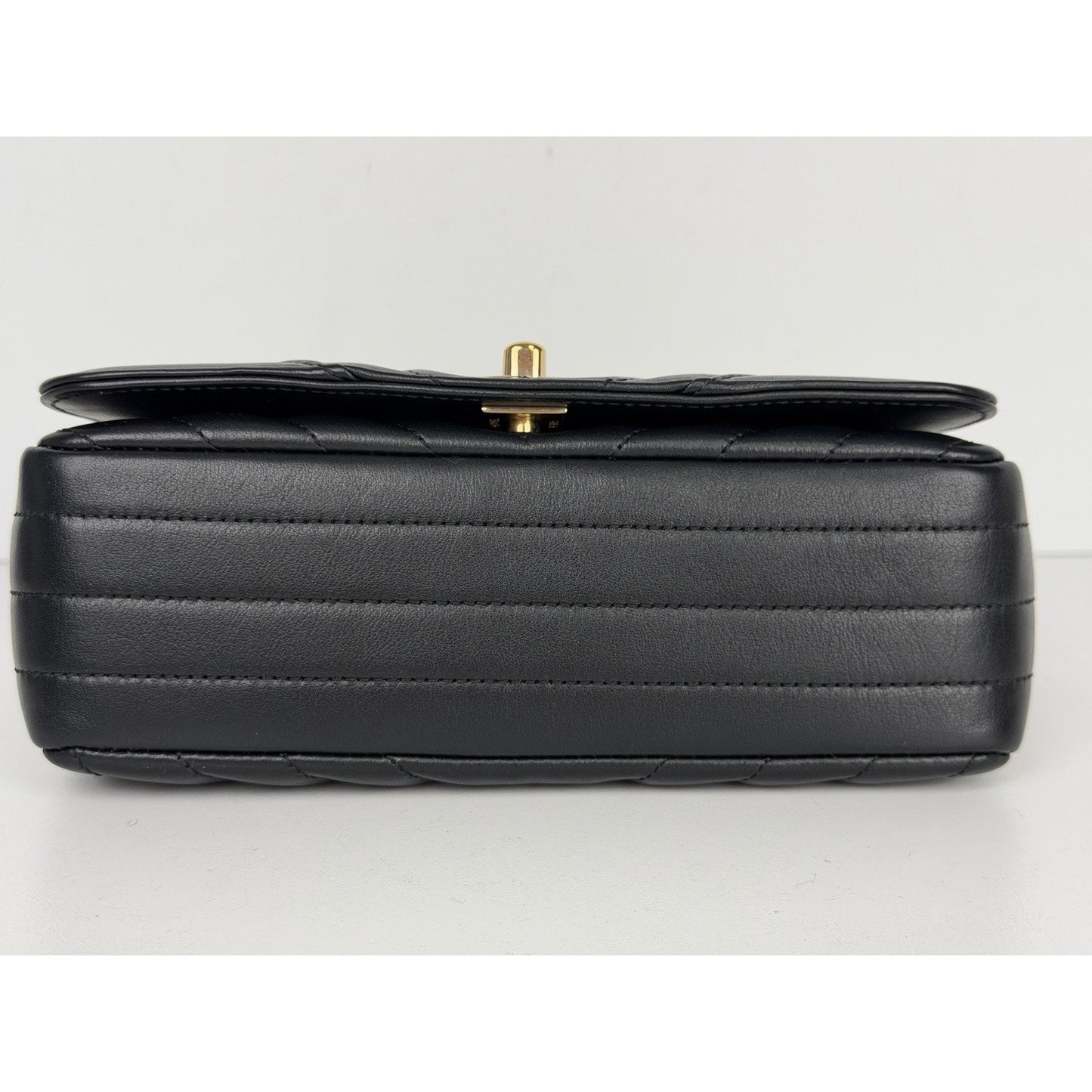 Chanel Flap Bag Chevron Statement Mini in Black Calfskin Leather 2019 C6