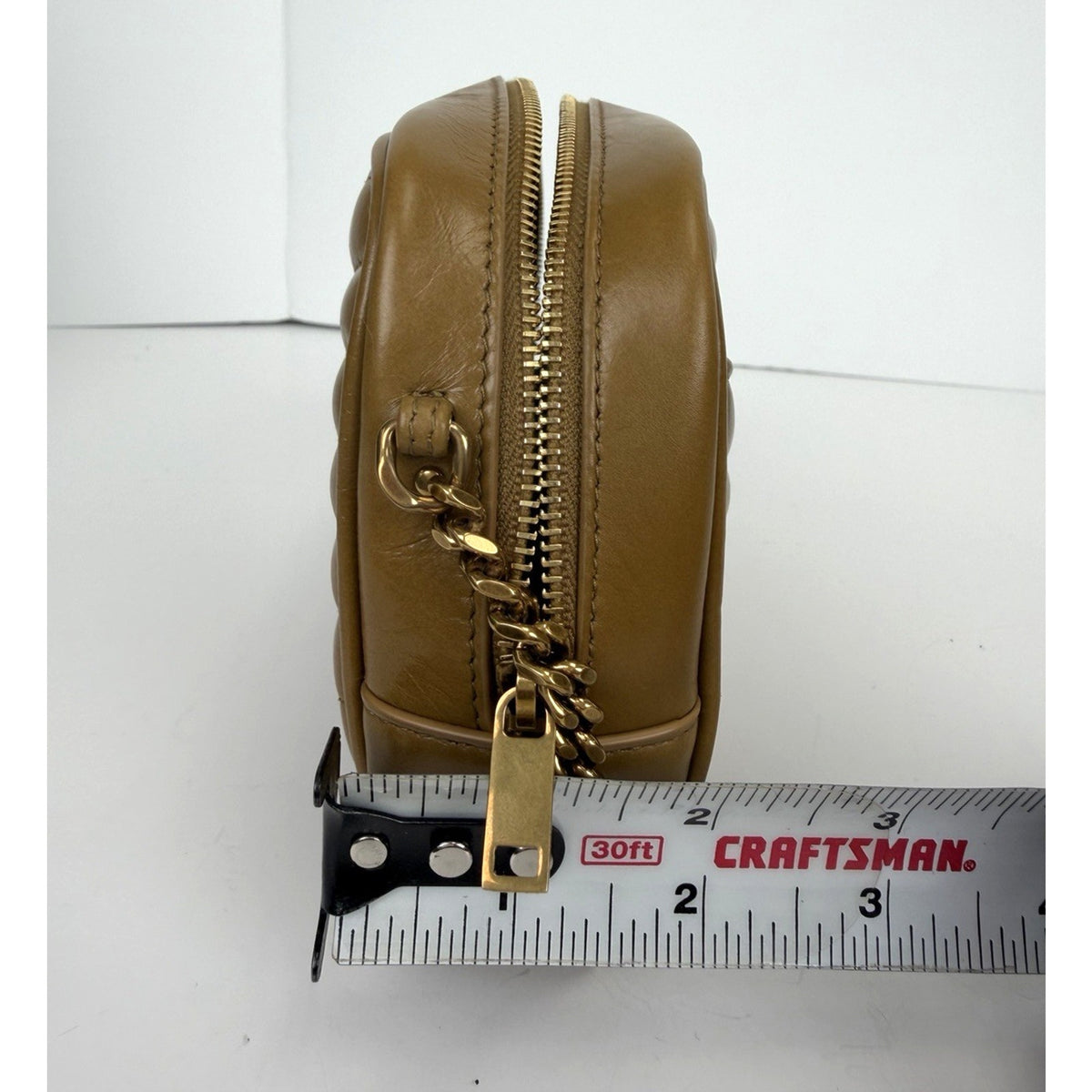 Saint Laurent Chevron Lou Camera Mini Shoulder Bag in Brown Leather S20