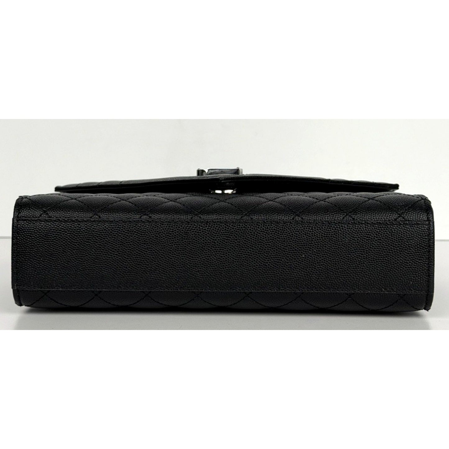 Saint Laurent Envelope Medium Chain Bag in Black Grain de Poudre Leather C6