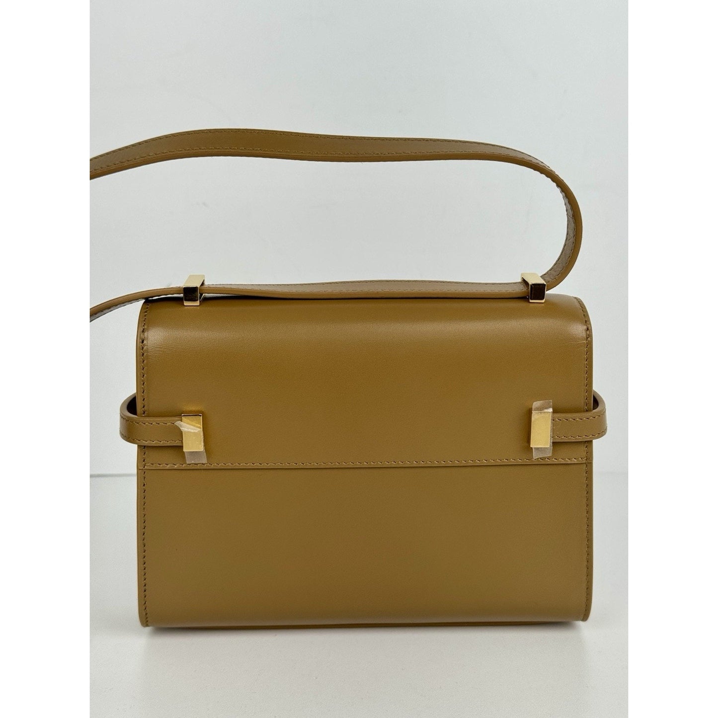 Saint Laurent Smooth Calfskin Mini Manhattan Shoulder Bag in Brown