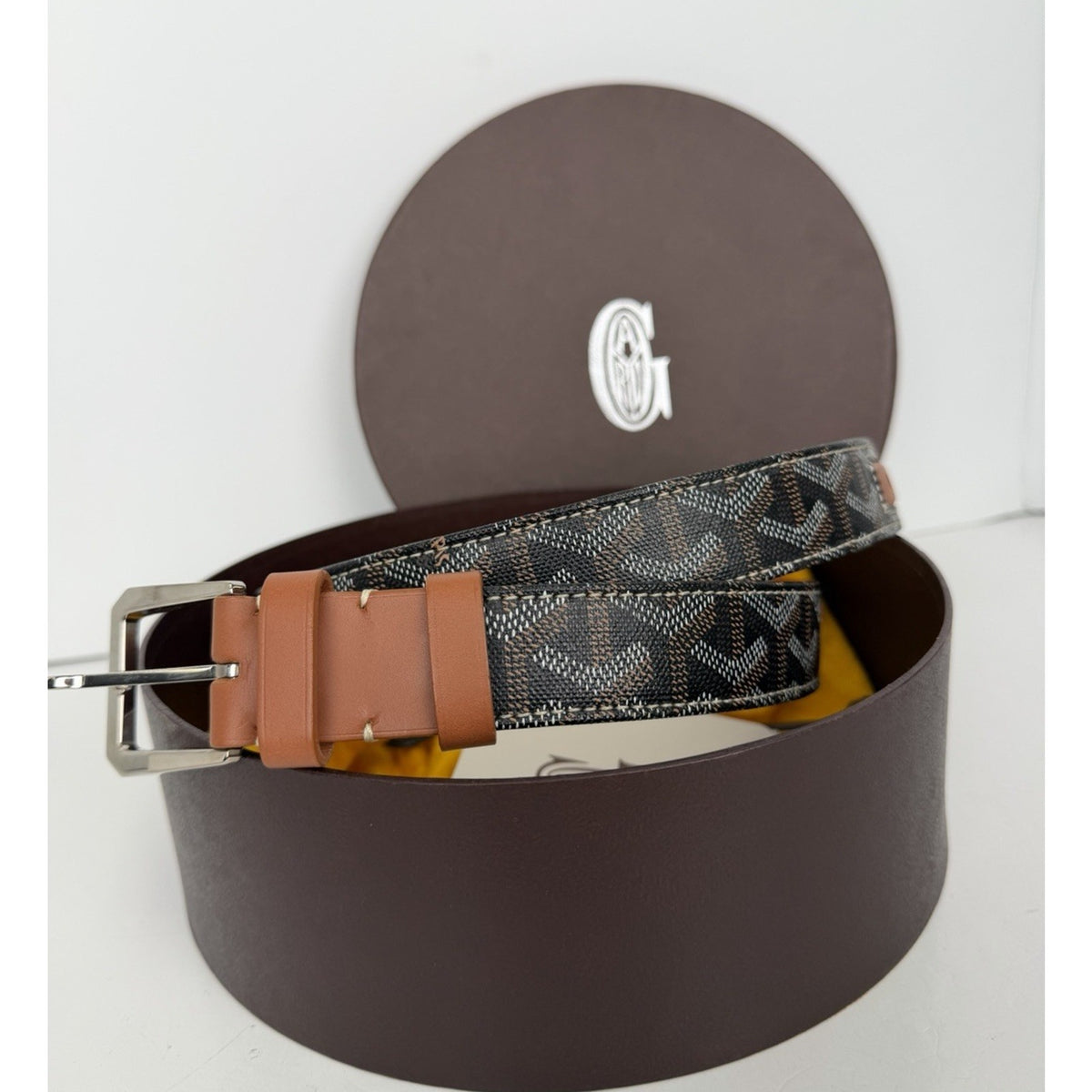 Goyard Goyardine in Goyardin Coated Canvas Patterned Black & Brown Size 75 K2