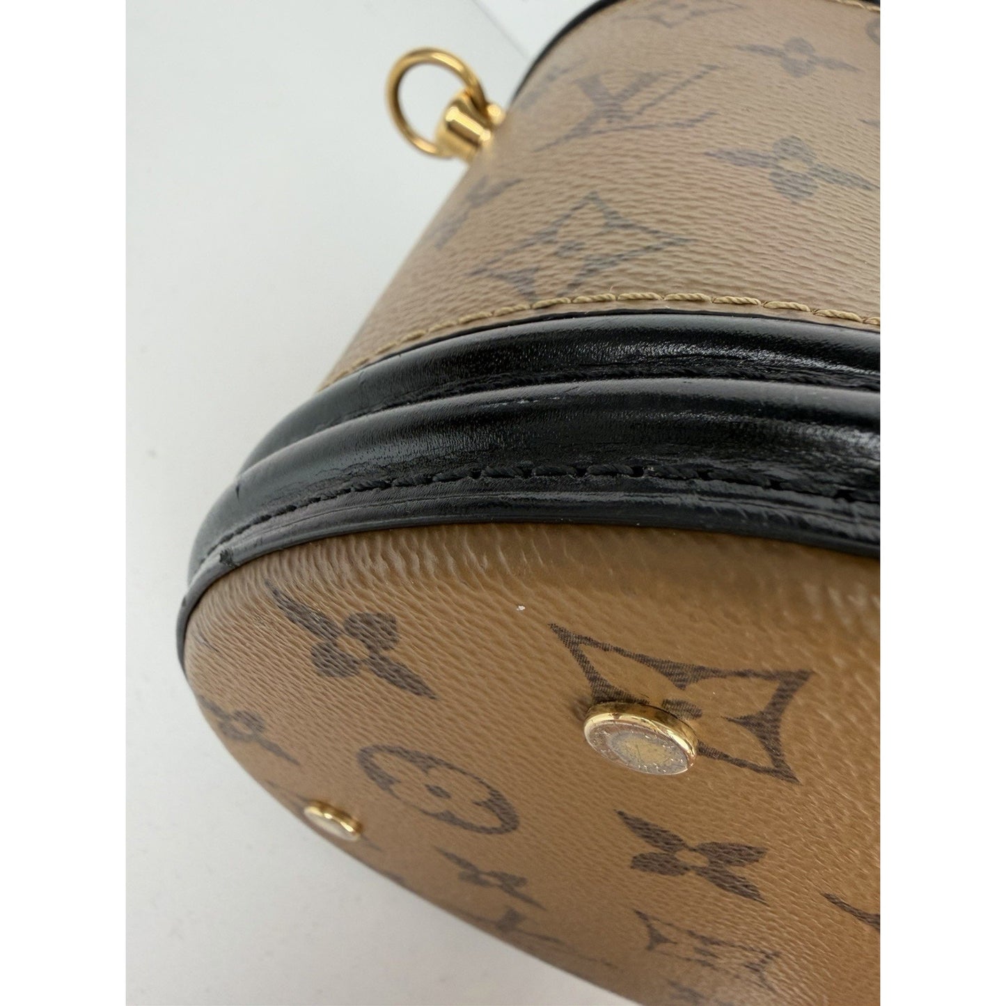 Louis Vuitton Cannes Handbag in Brown LV Reverse Monogram Coated Canvas NFC B-6