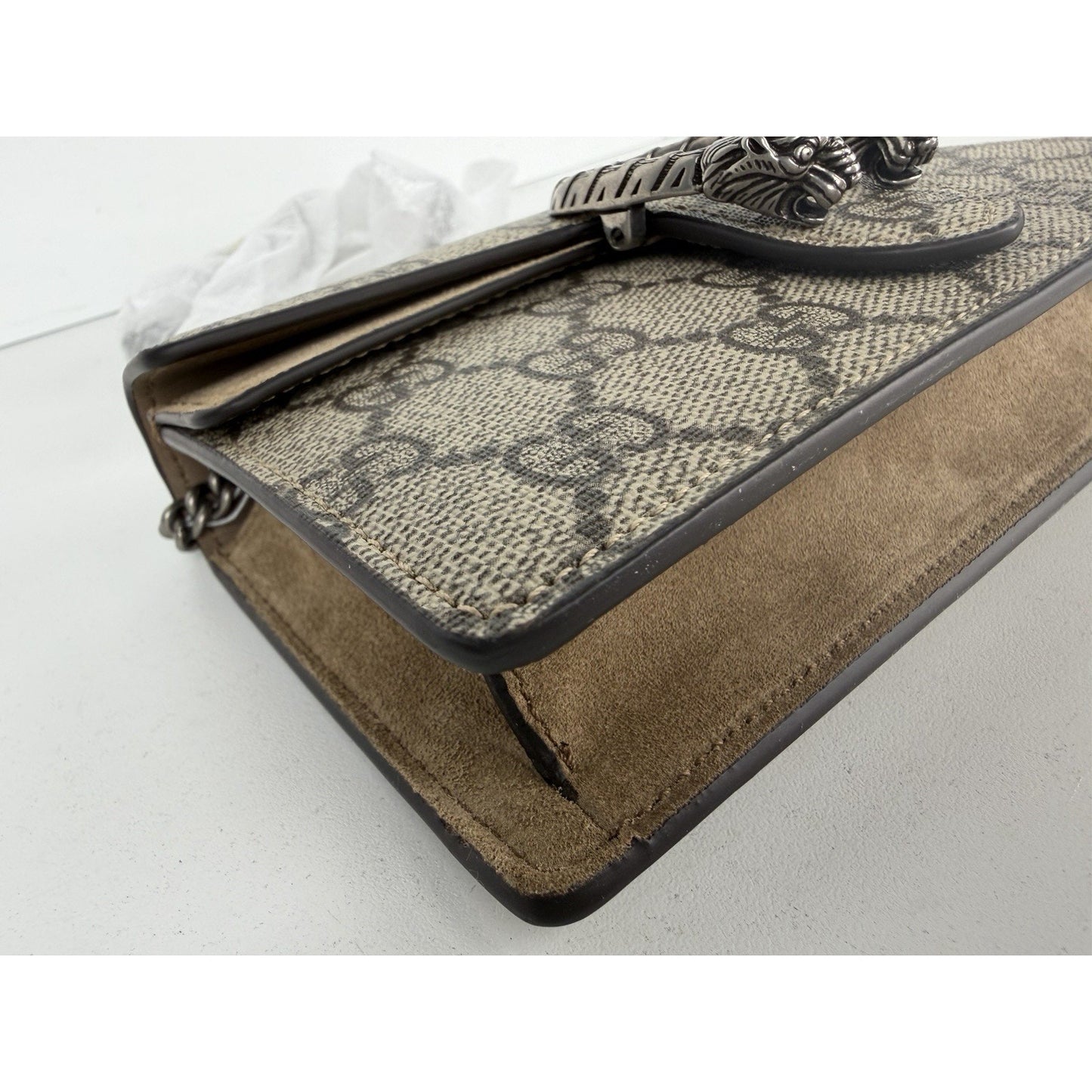 Gucci Dionysus Bag Super Mini in Brown GG Supreme Monogram Coated Canvas S-13