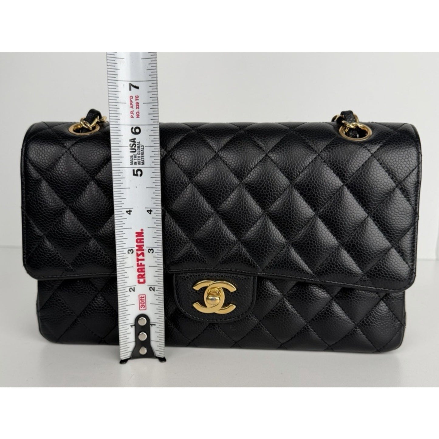 Chanel Classic Double Flap Medium Bag Black Caviar Leather Gold Hardware 2019 D7