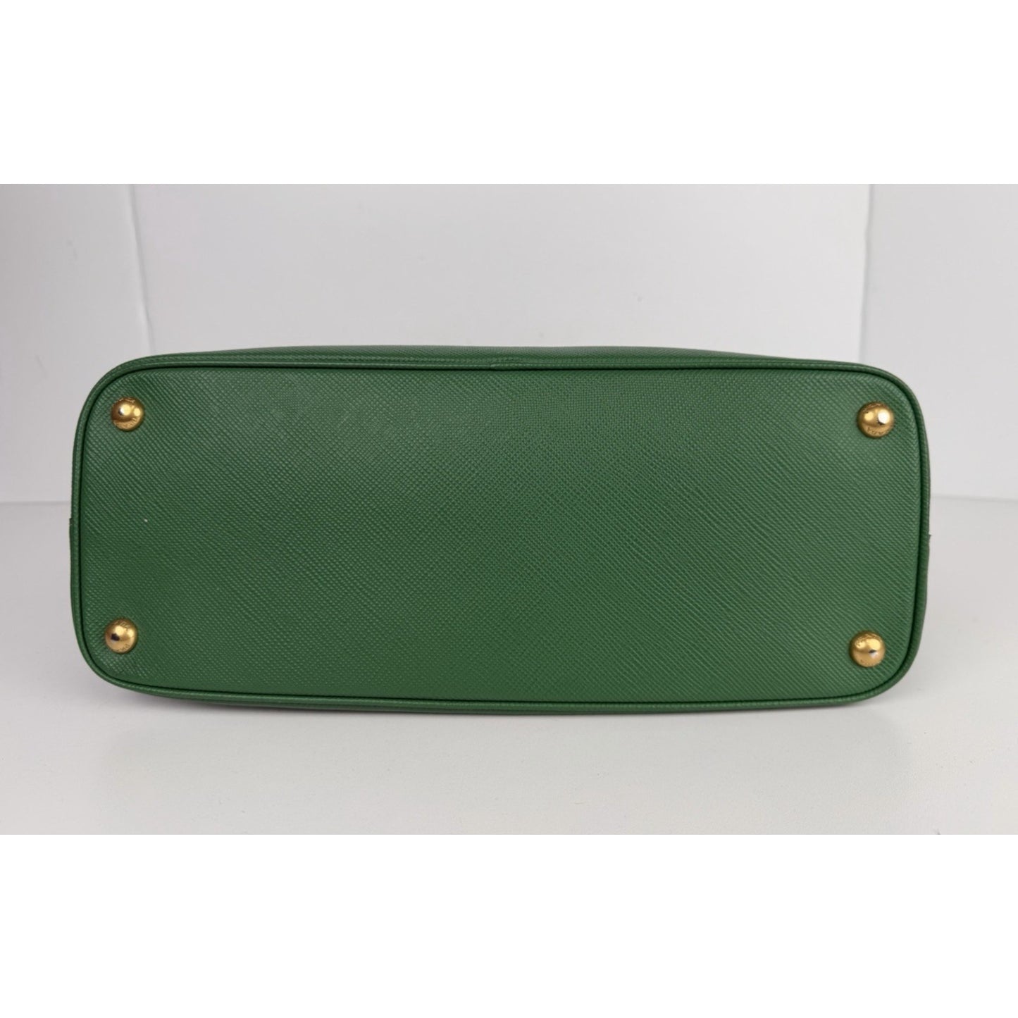 Prada Cuir Dome Satchel Medium Bag in Vibrant Green Saffiano Leather S