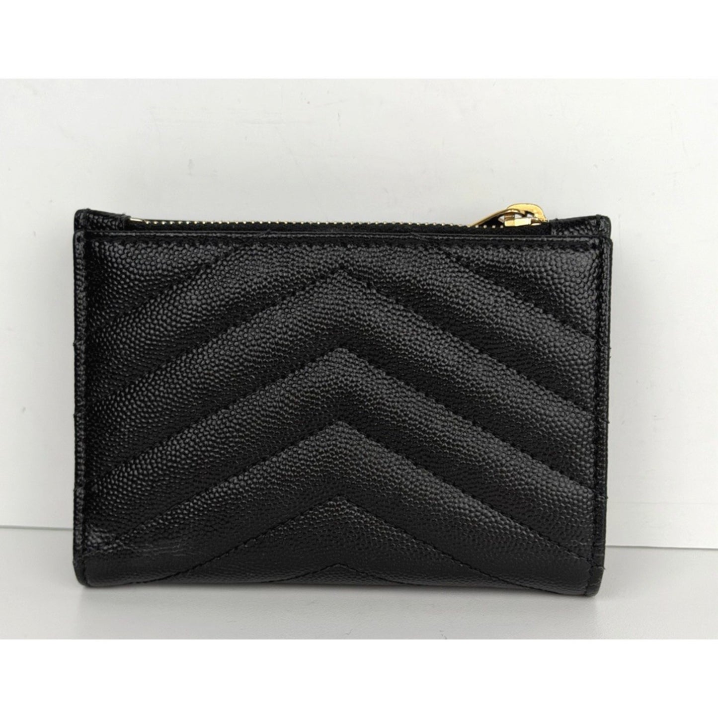 Saint Laurent Matelasse Bifold Wallet Black Quilted Grain De Poudre Leather K1