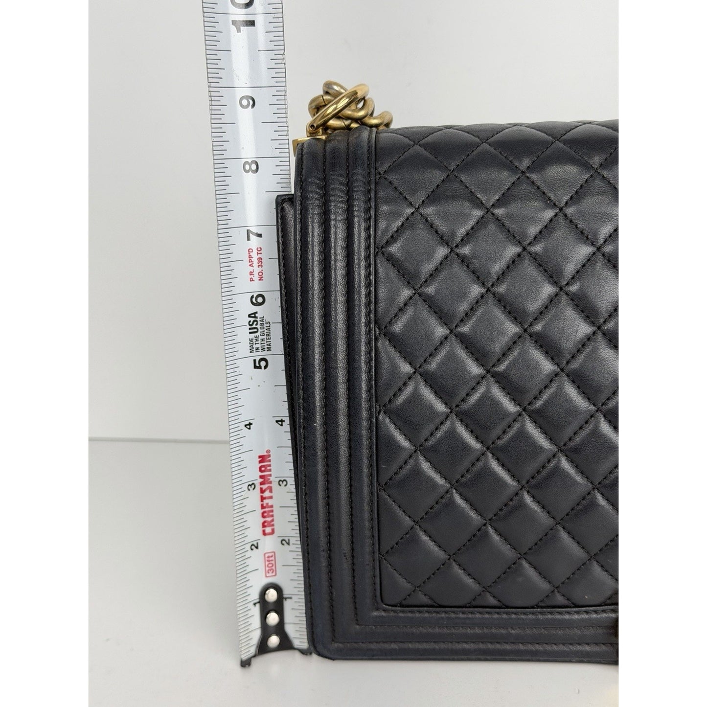 Chanel Large Boy Flap Bag in Black Quilted Leather Gold-Tone Hardware 2017 D4