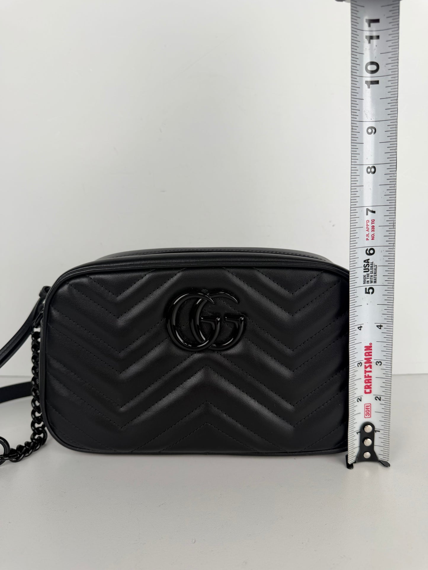Gucci GG Marmont Small Camera Bag in Black Quilted Leather S-19