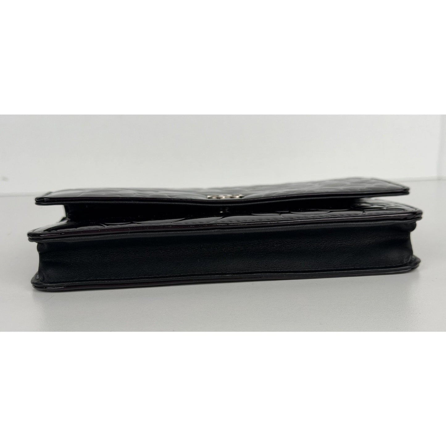 Chanel Camellia Wallet On Chain Bag in Black Patent Leather 2010-2011 B-2