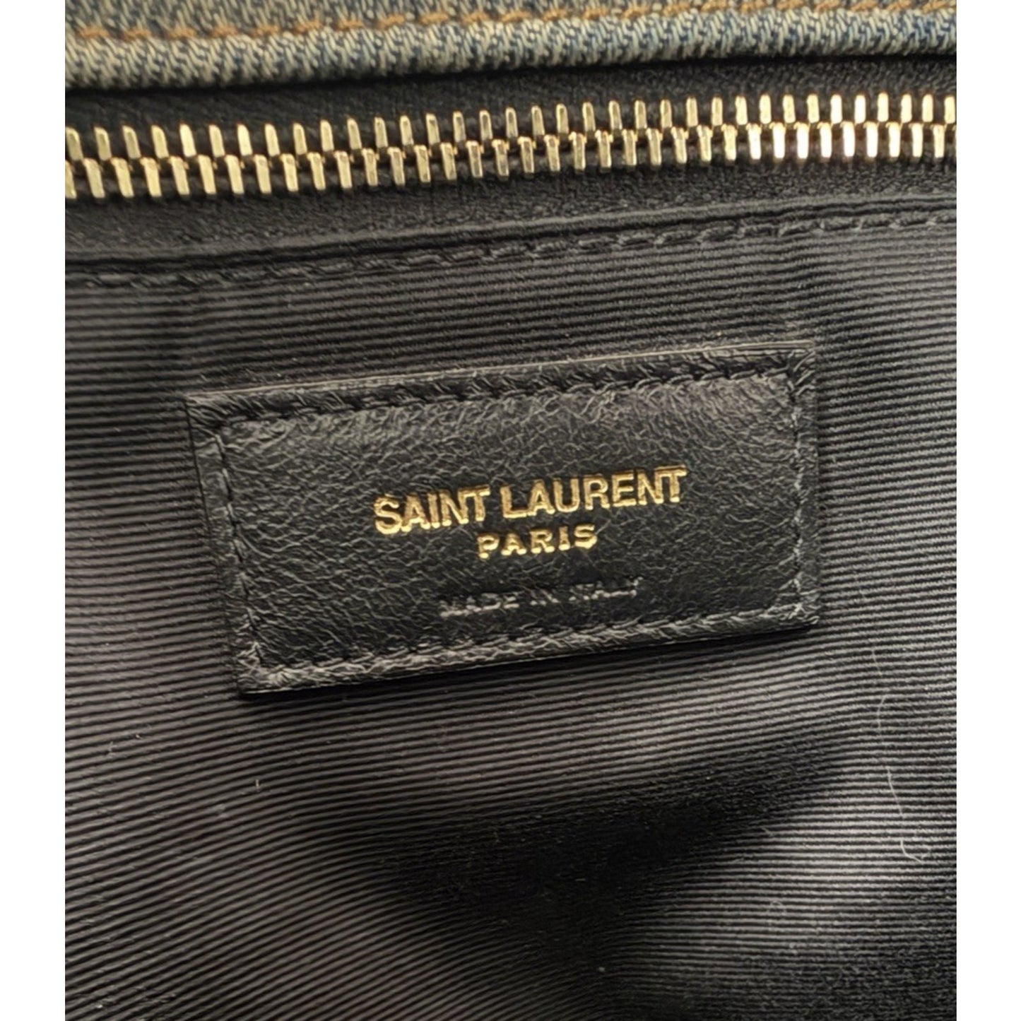Saint Laurent Loulou Puffer Shoulder Bag Medium in Quilted Blue Denim C-9