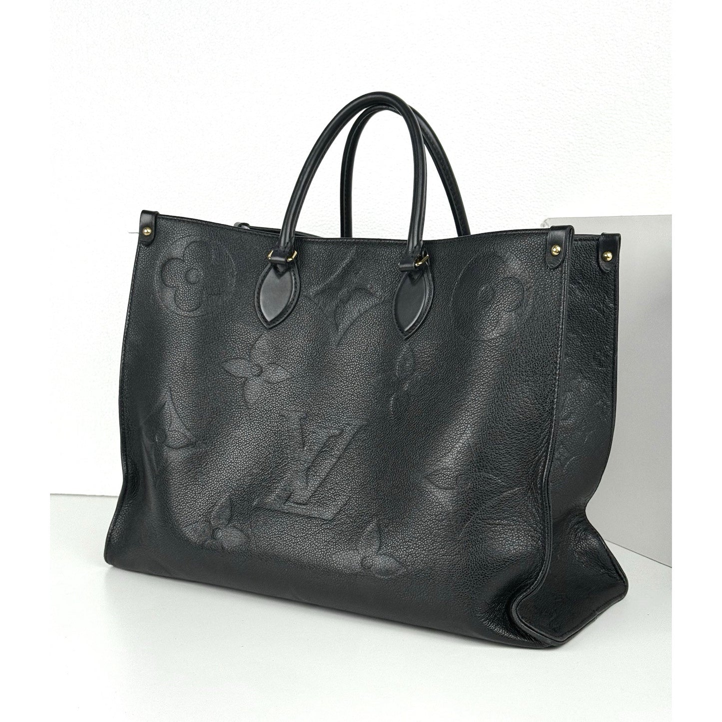 Louis Vuitton Black Monogram Empreinte Leather On The Go GM Bag