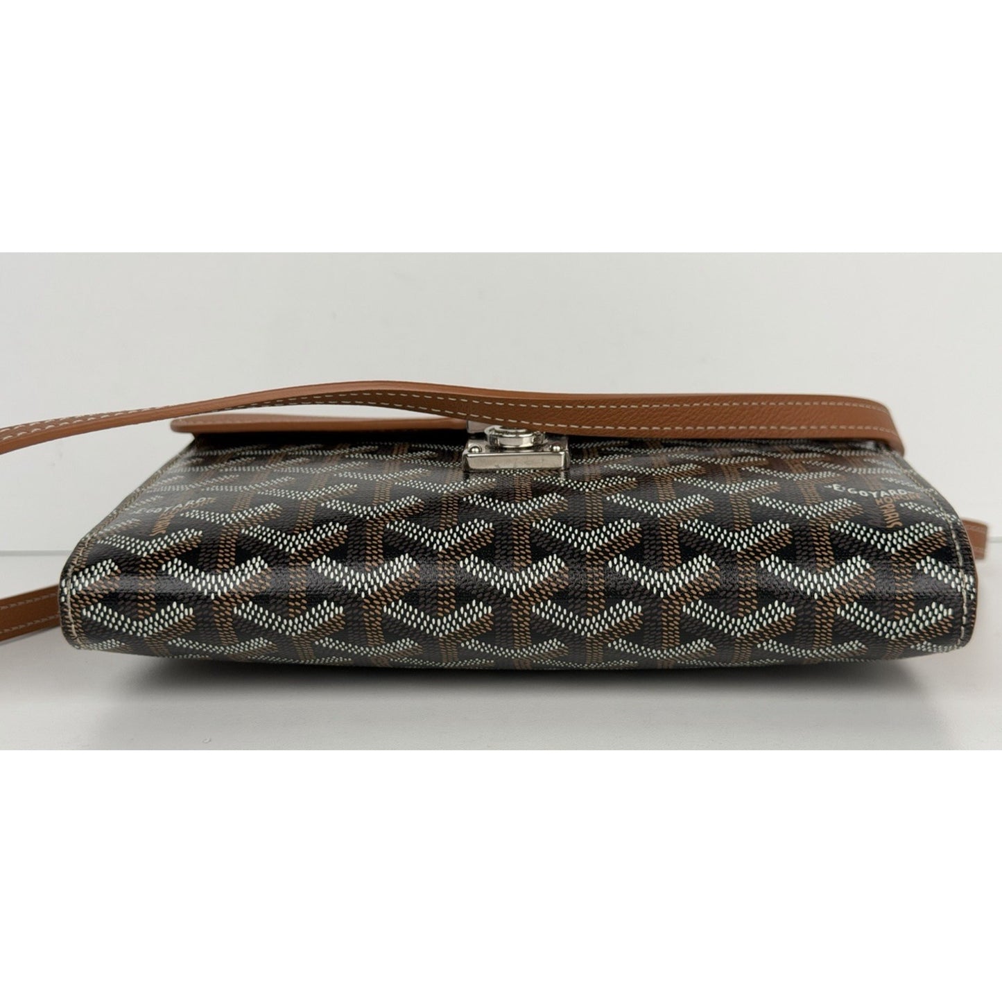 Goyard Goyardine Calfskin Chypre Wallet Pouch in Black and Gold Coated Canvas E1