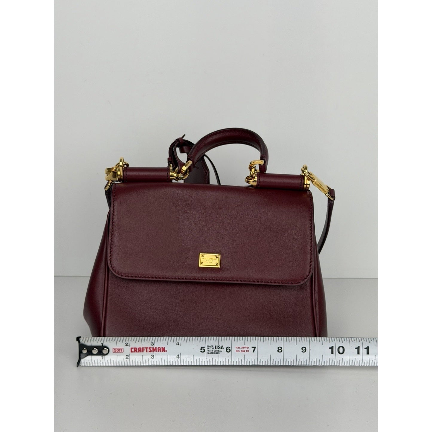Dolce & Gabbana My Sicily Leather Medium Handbag in Bordeaux R1