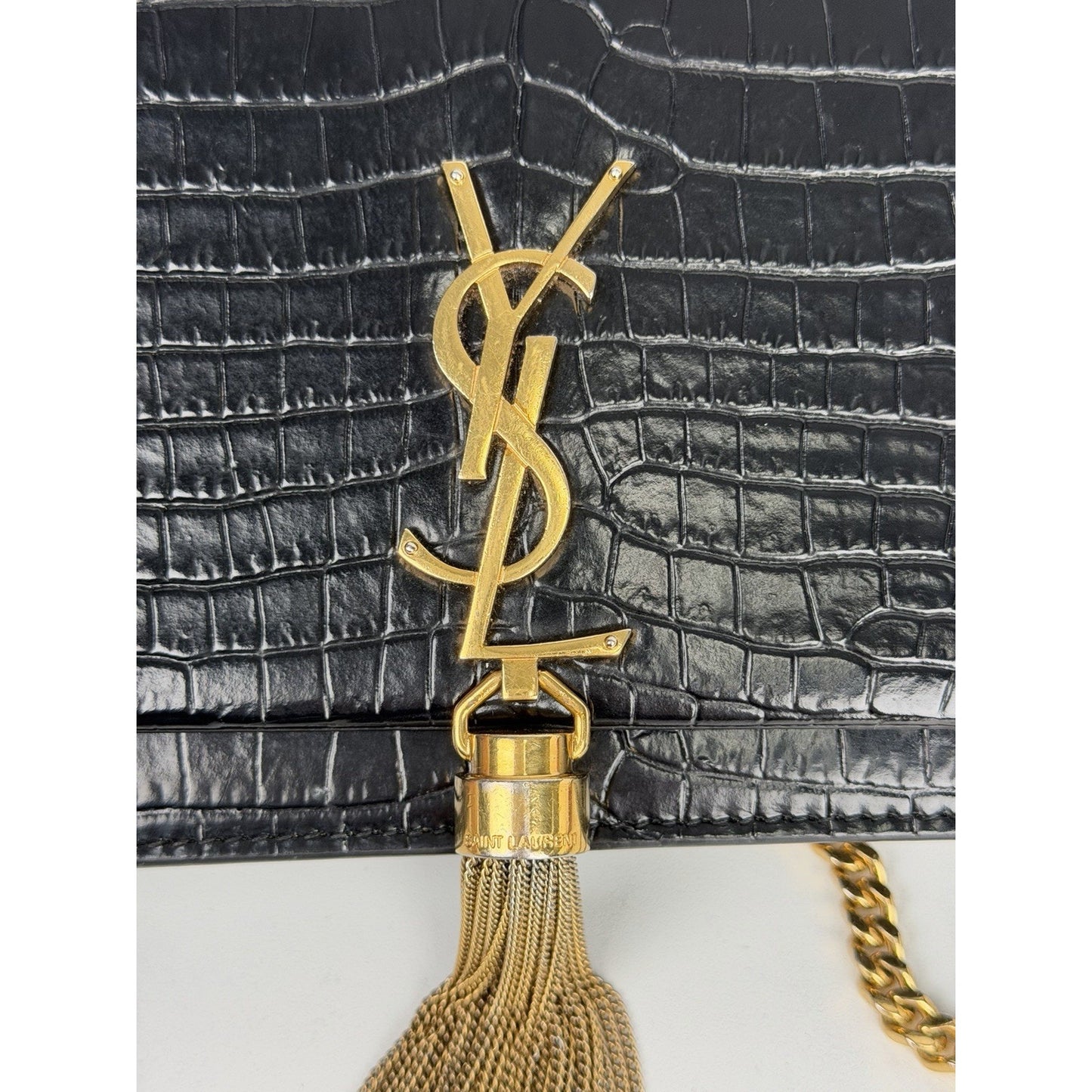 Saint Laurent Kate Shoulder Bag Small Tassel in Black Leather C3