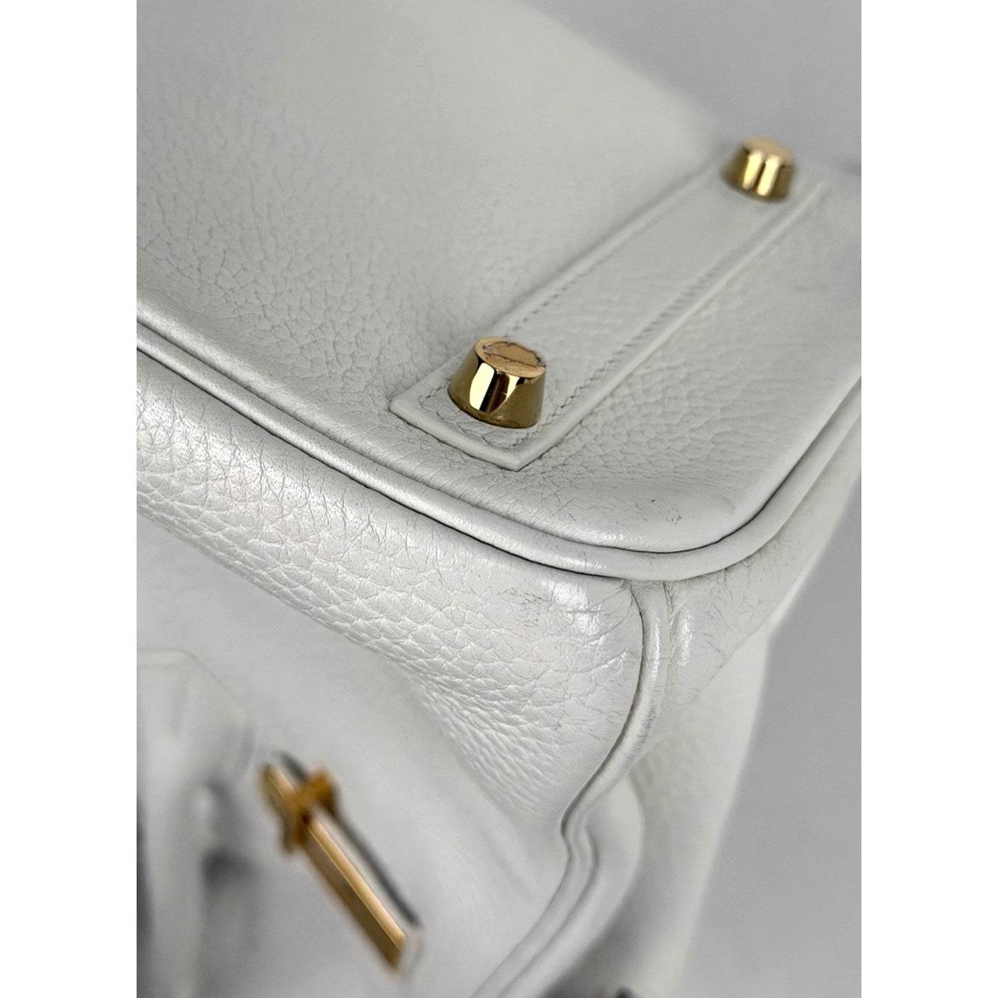 Hermes Birkin 30 Handbag in Off-White Clemence Leather 2015