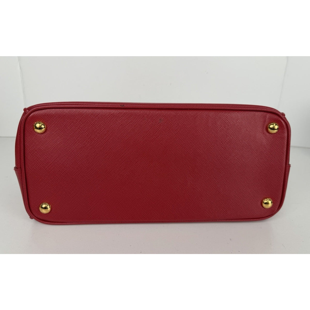 Prada Galleria Medium Top Handle Bag in Red Saffiano Leather Signature Logo S-05