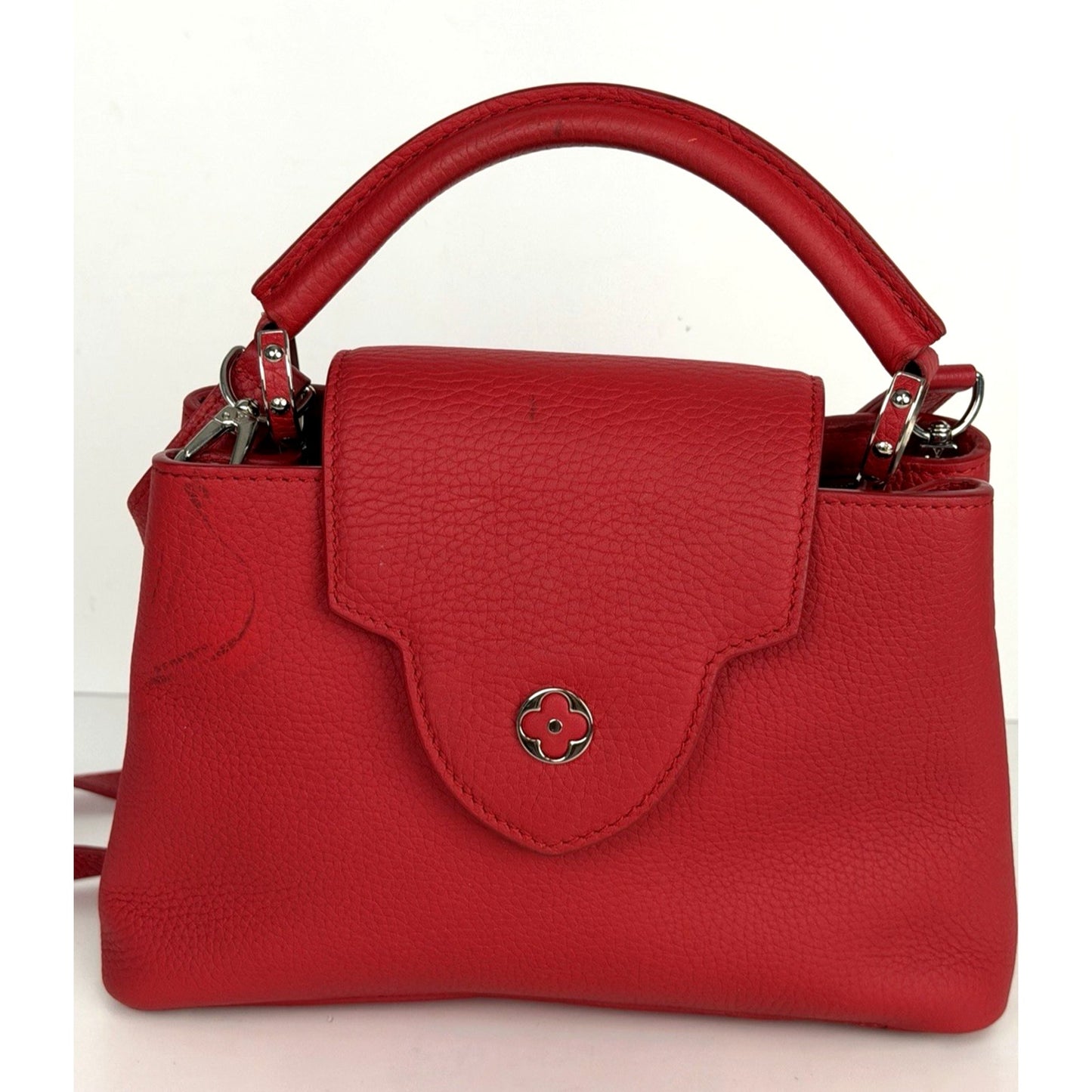 Louis Vuitton Capucines Shoulder Bag BB in Red Taurillon Leather 2017 D8