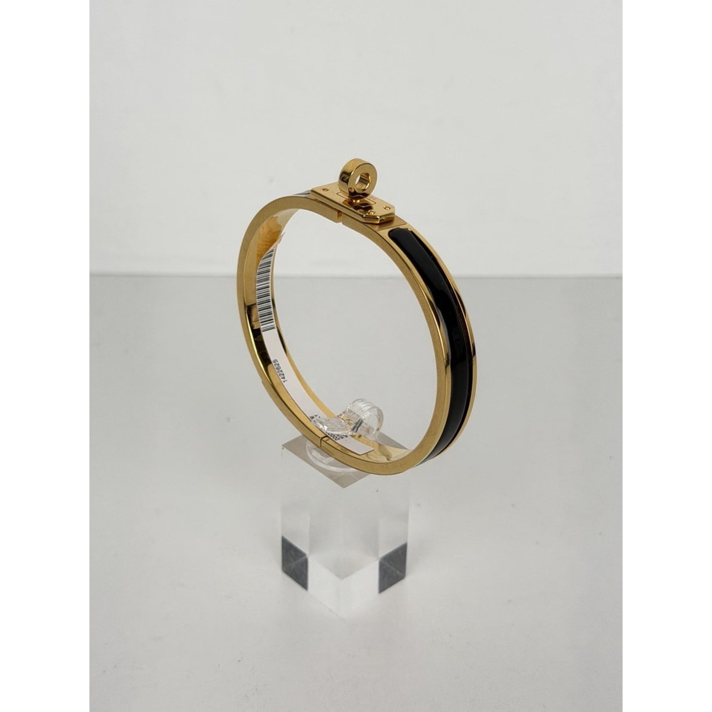 Hermes Mini Clic Kelly Noir Bracelet in Gold-Plating and Black Enamel