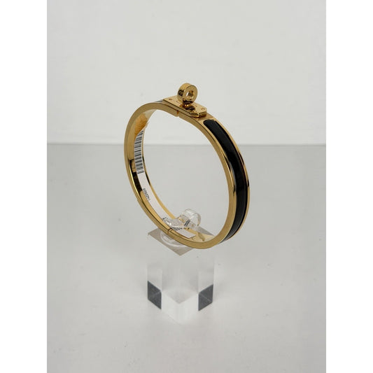 Hermes Mini Clic Kelly Noir Bracelet in Gold-Plating and Black Enamel