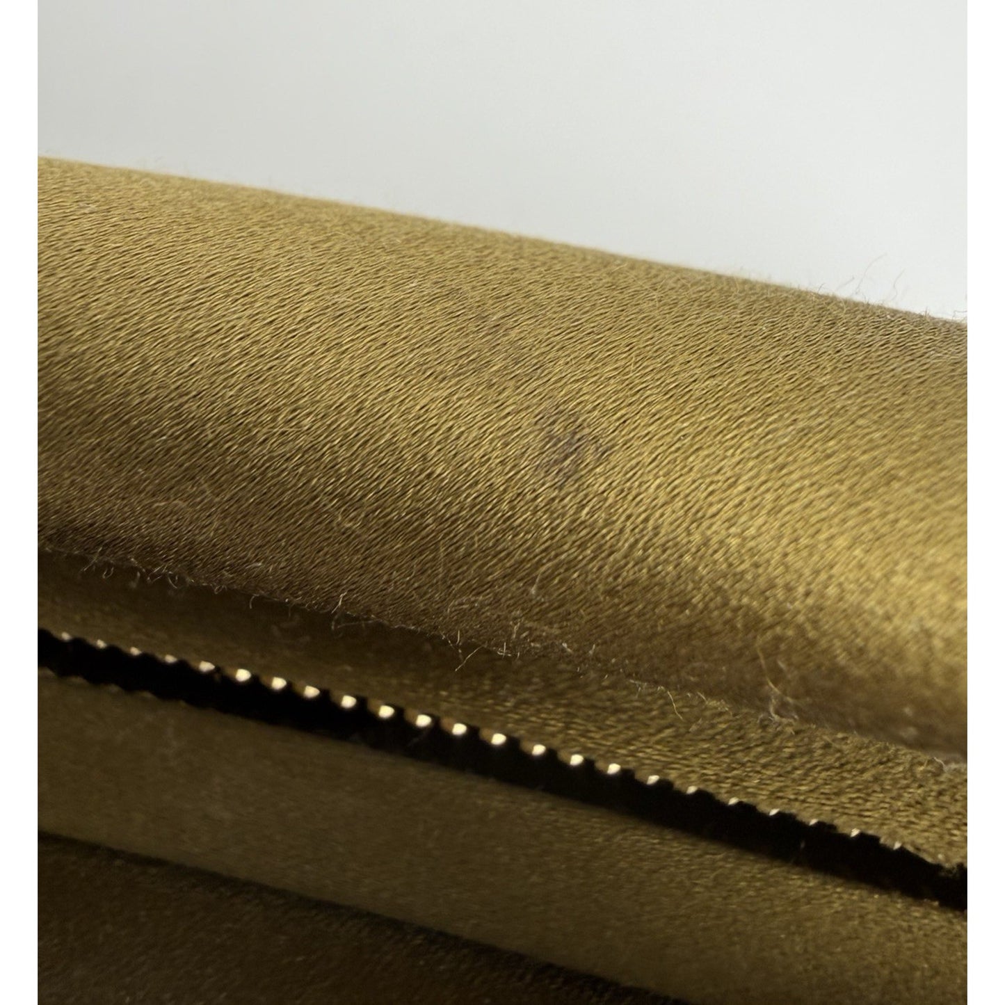 Saint Laurent Evening Soft Clutch Bag in Mustard Green Satin S-05