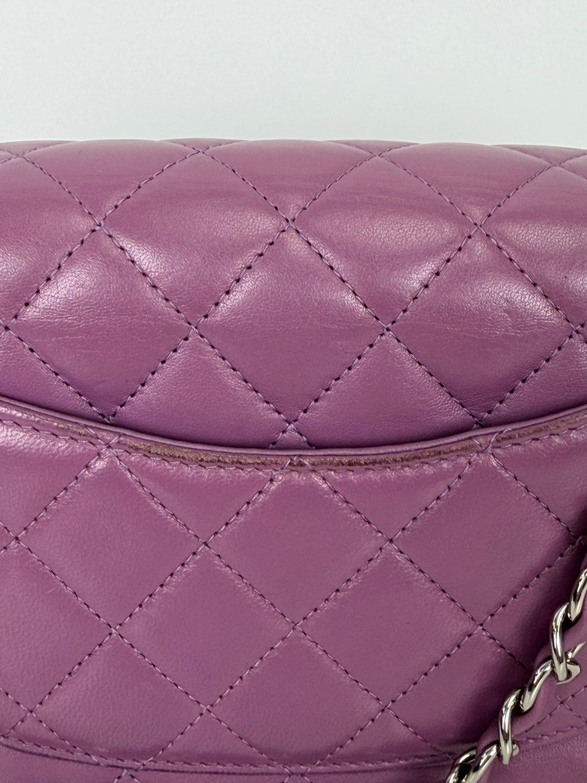 Chanel Quilted Lambskin Rectangular Mini Classic Flap Bag in Purple 2020 YE5