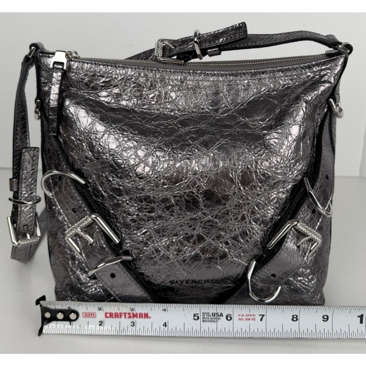 Givenchy Voyou Small Bag is Crafted From Metallic Crinkled Leather S