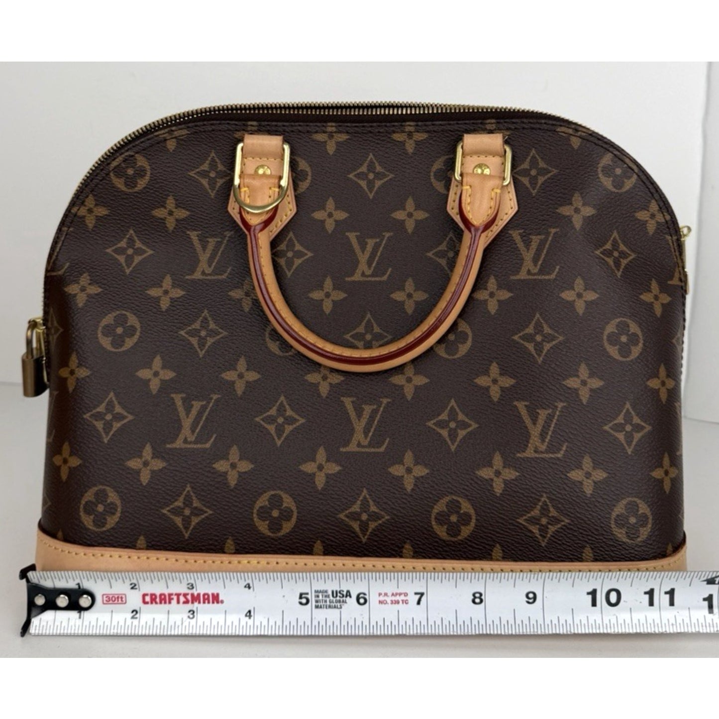 Louis Vuitton Alma PM Bag in Brown Coated Canvas with Leather Trim NFC S