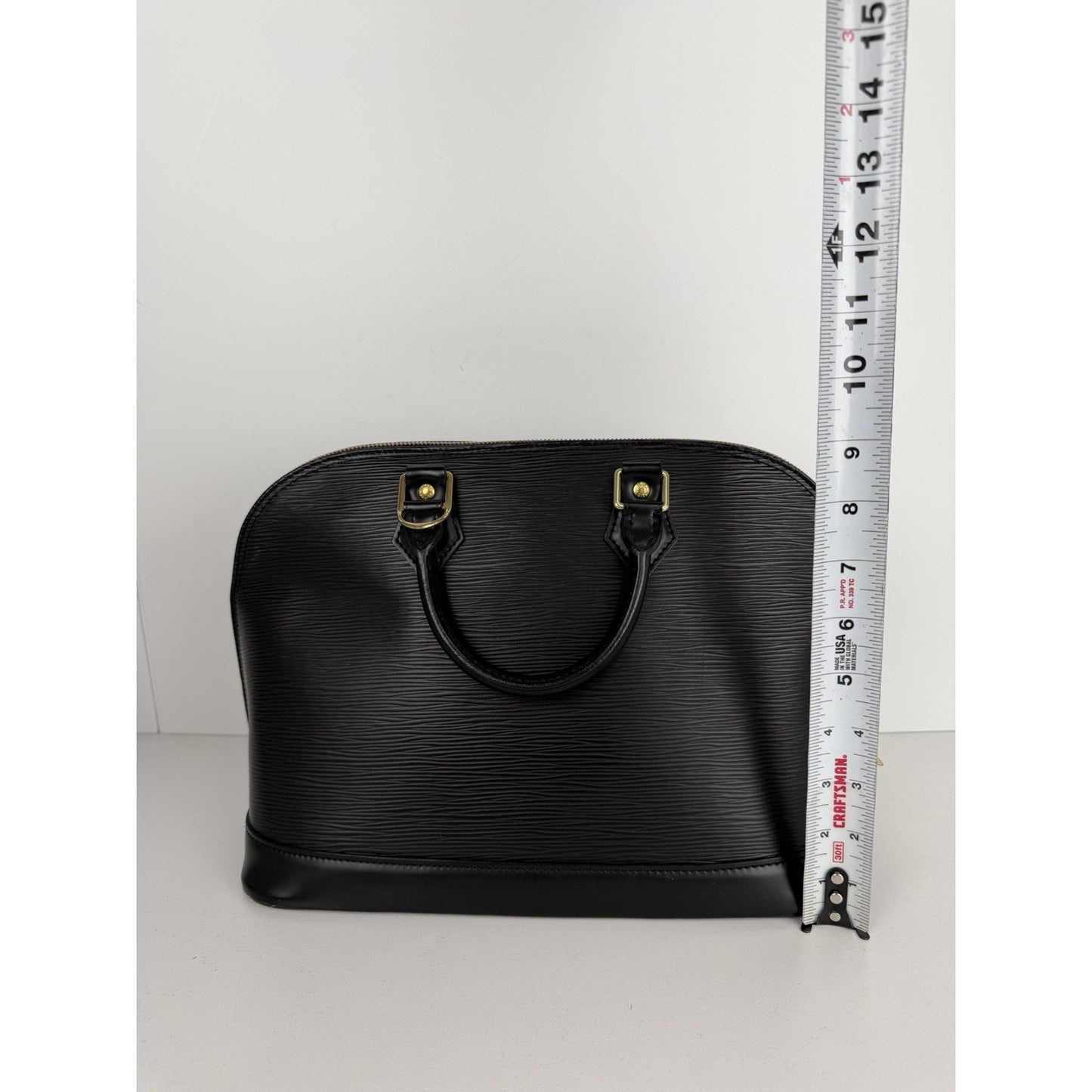 Louis Vuitton Alma PM Top Handle Bag Vintage in Black Epi Leather 2000 S-04