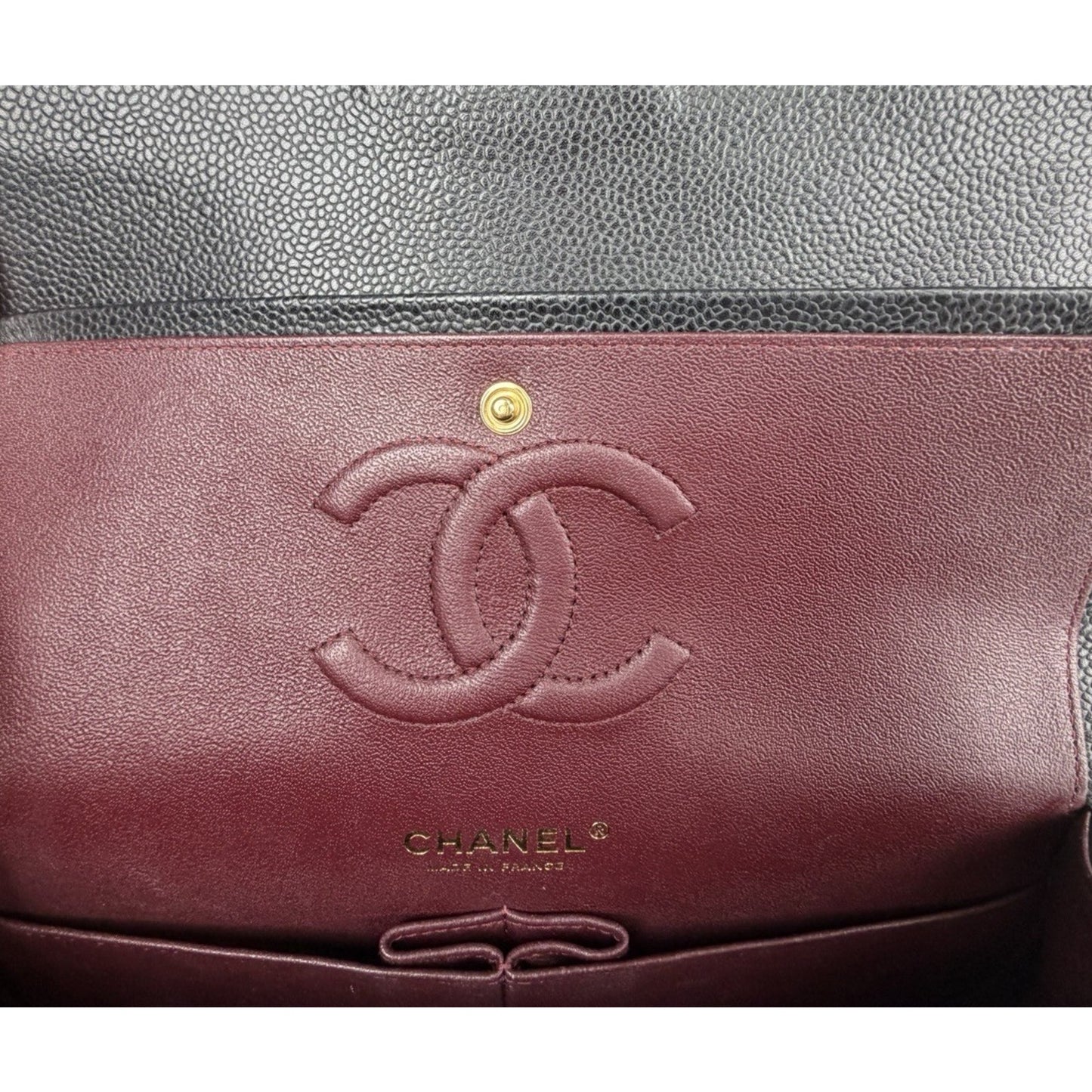 Chanel Classic Double Flap Medium Bag Black Caviar Leather Gold Hardware 2019 D7